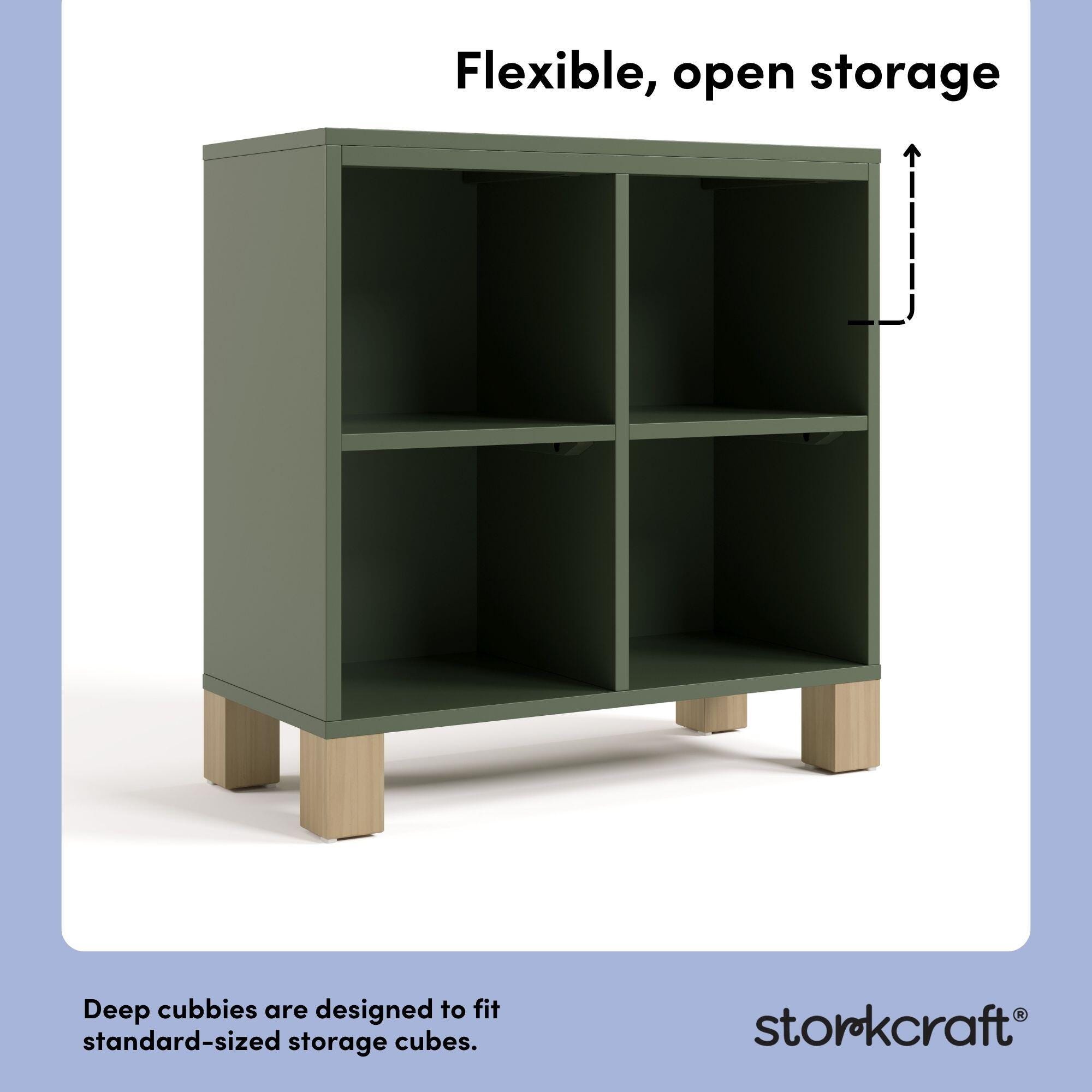 Storkcraft California Cube Organizer Bookcase, Olive/Driftwood, large