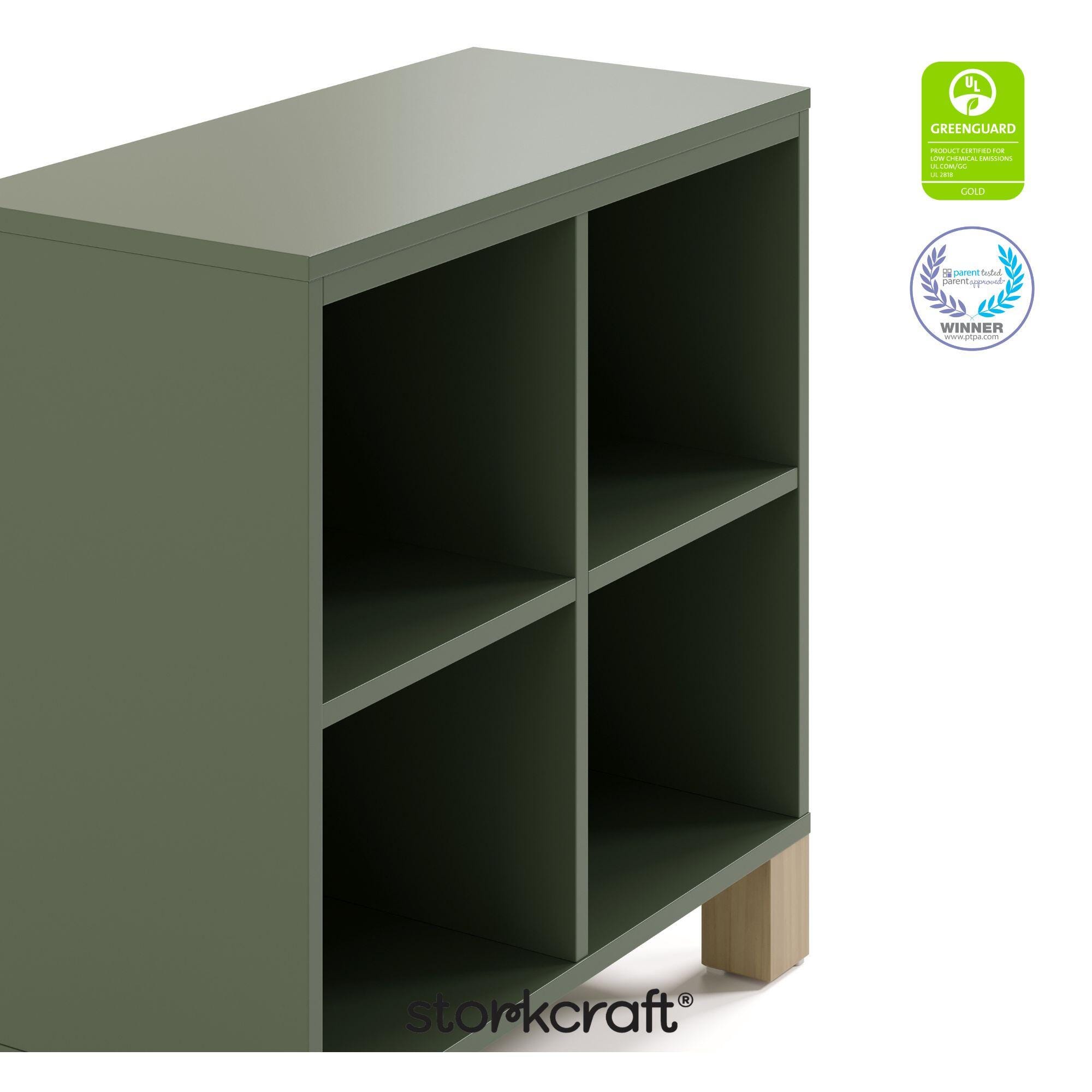 Storkcraft California Cube Organizer Bookcase, Olive/Driftwood, large