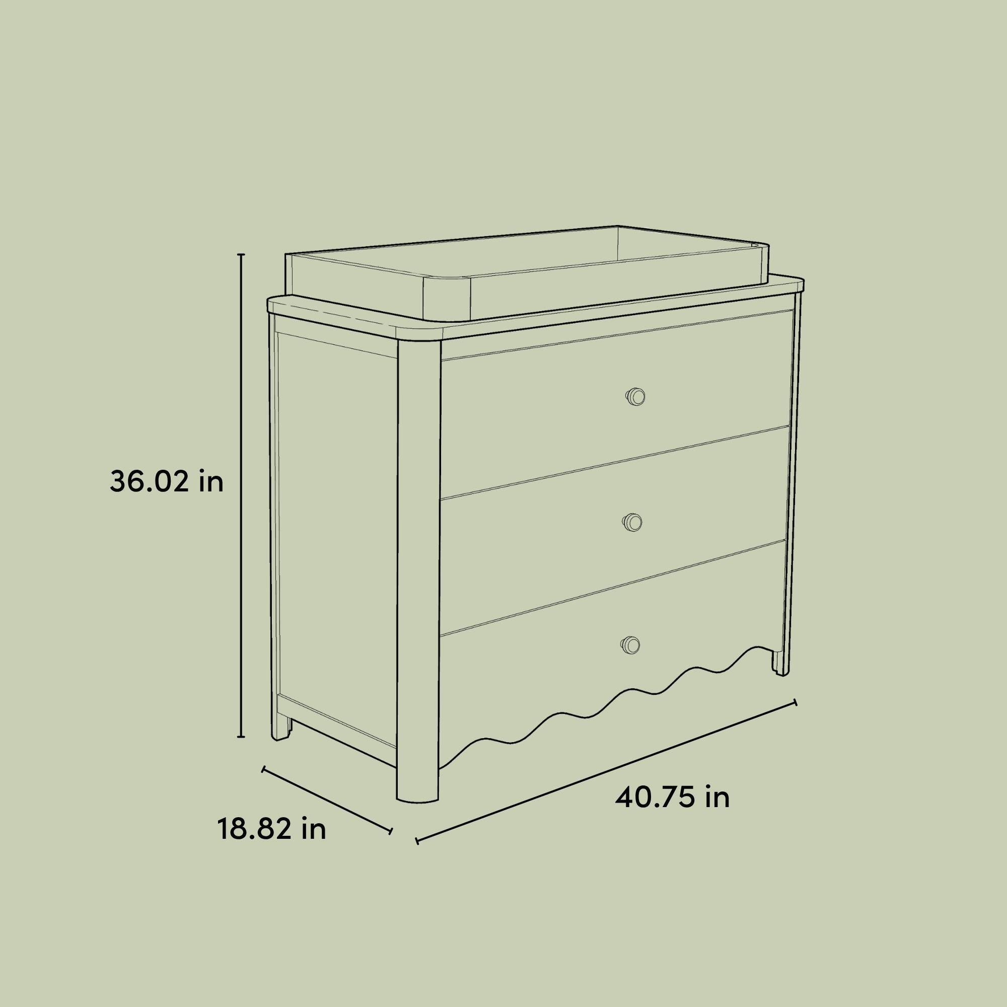 Storkcraft Casablanca 3 Drawer Chest with Removable Changing Topper, Driftwood, large