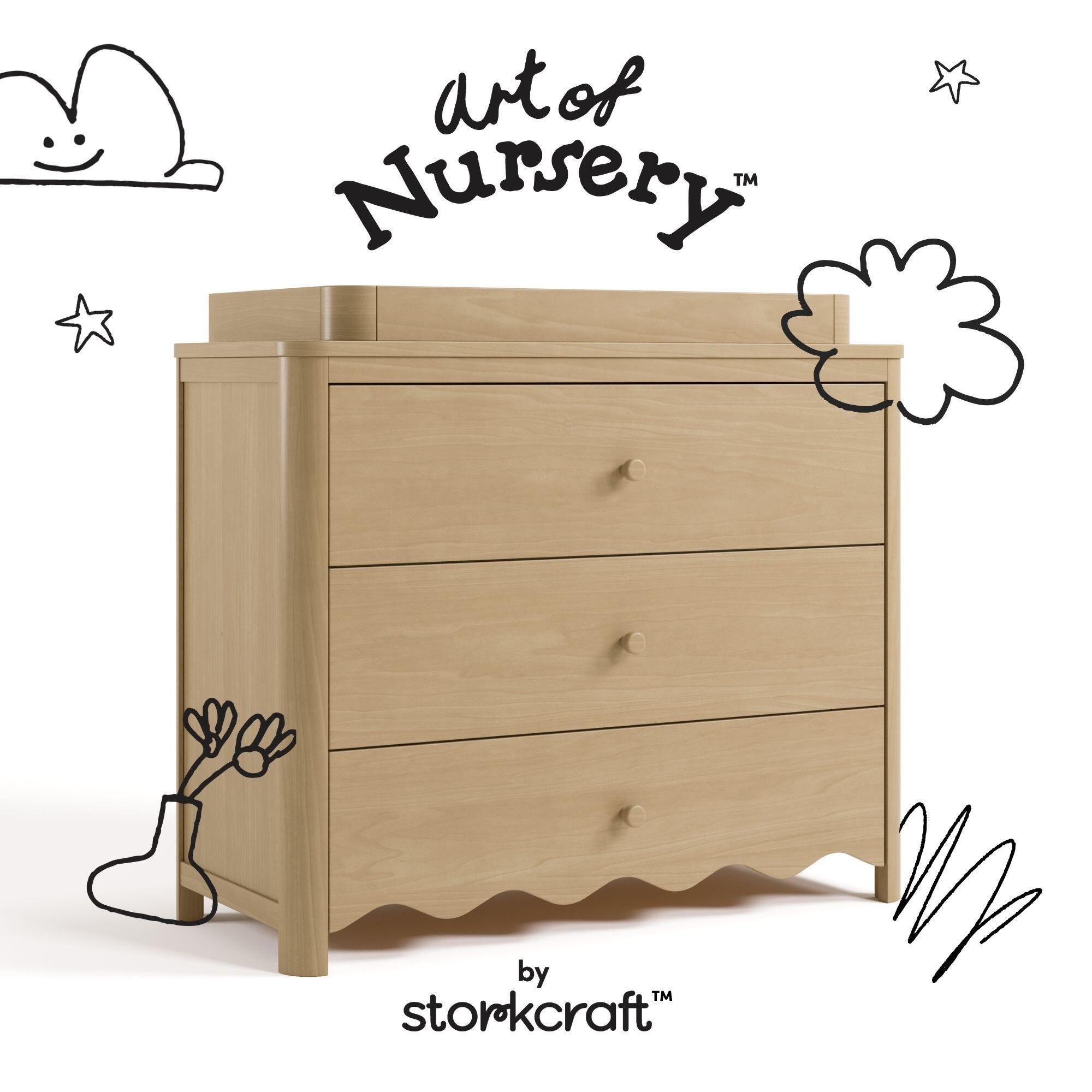 Storkcraft Casablanca 3 Drawer Chest with Removable Changing Topper, Driftwood, large