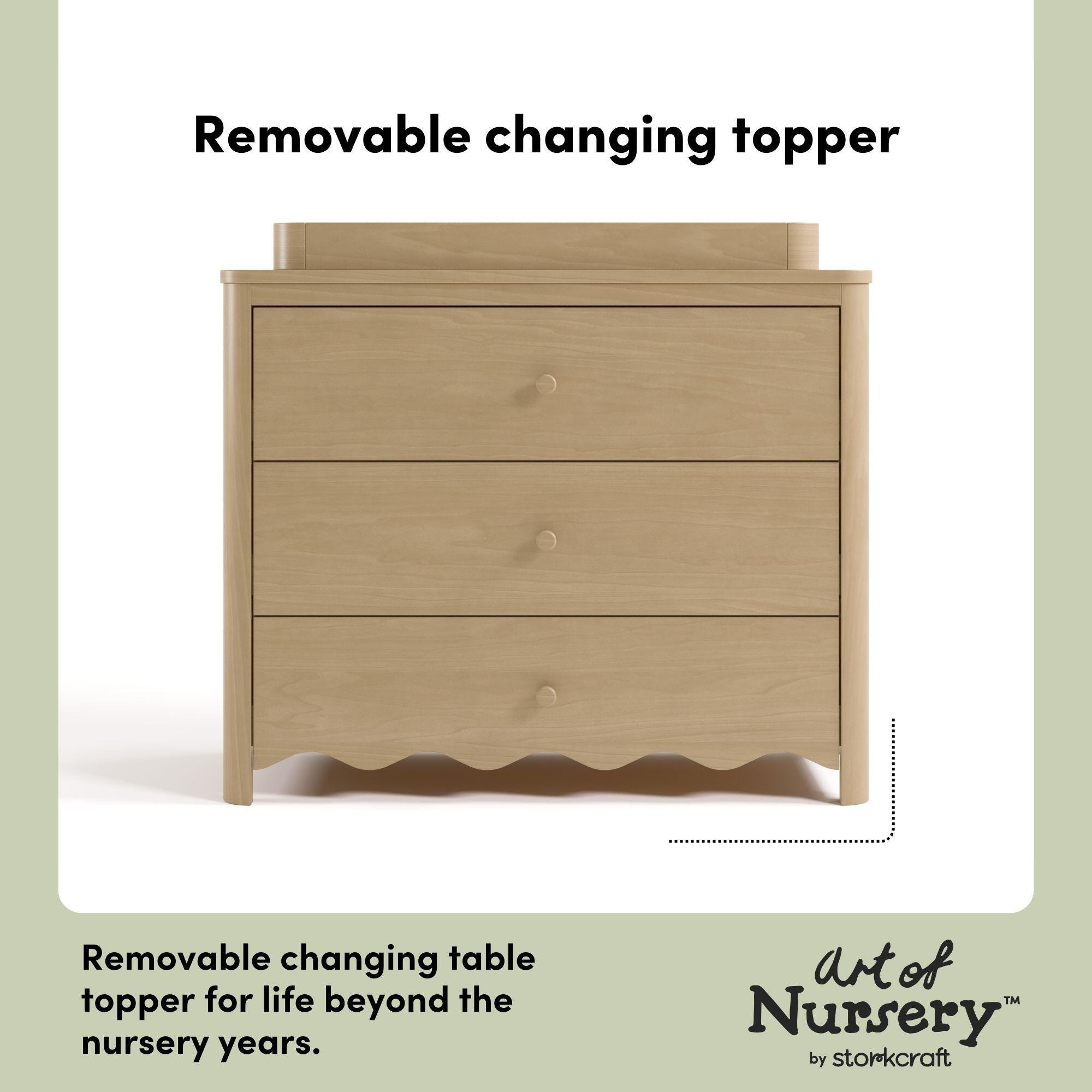 Storkcraft Casablanca 3 Drawer Chest with Removable Changing Topper, Driftwood, large