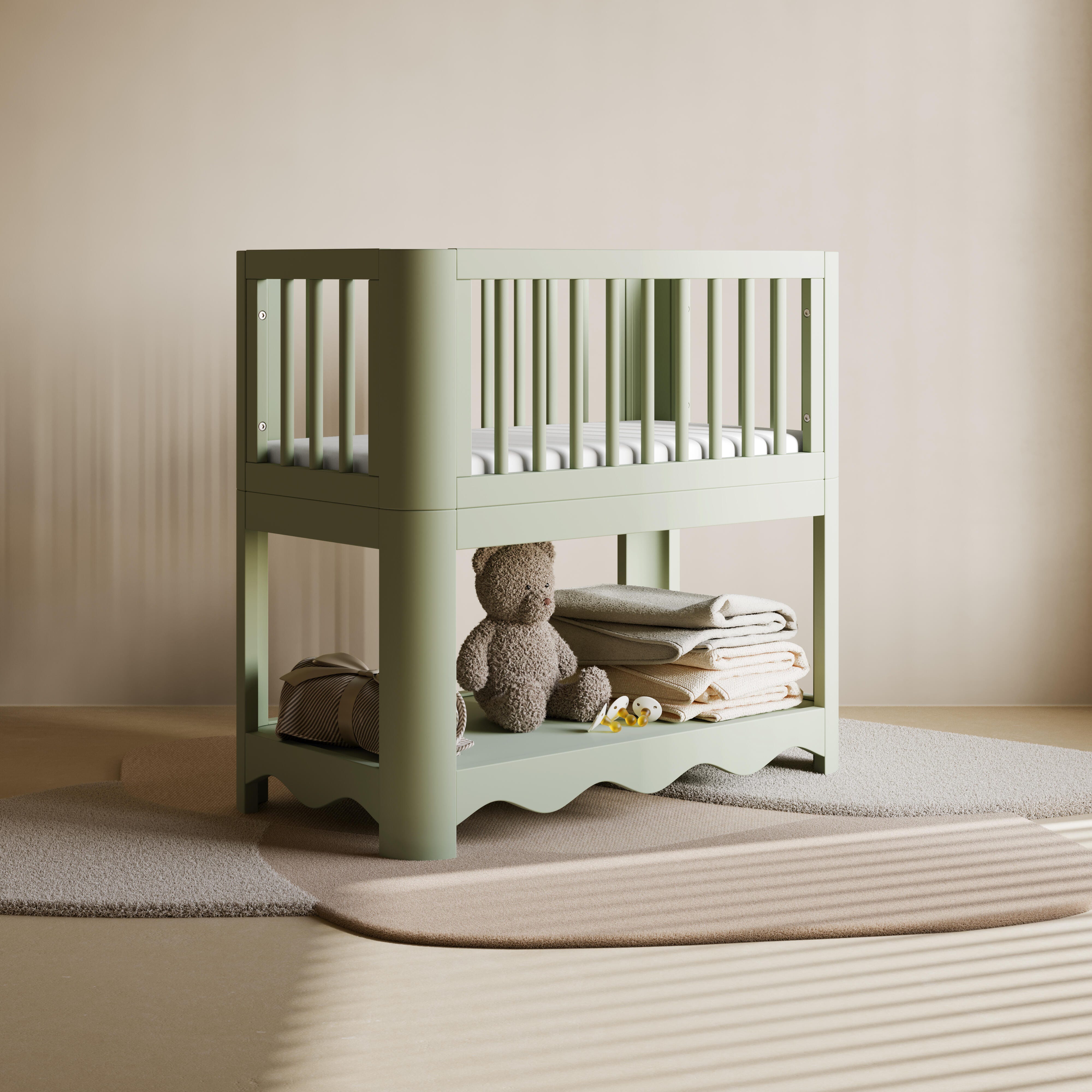Storkcraft Casablanca 3-in-1 Convertible Bassinet, Sage, rollover