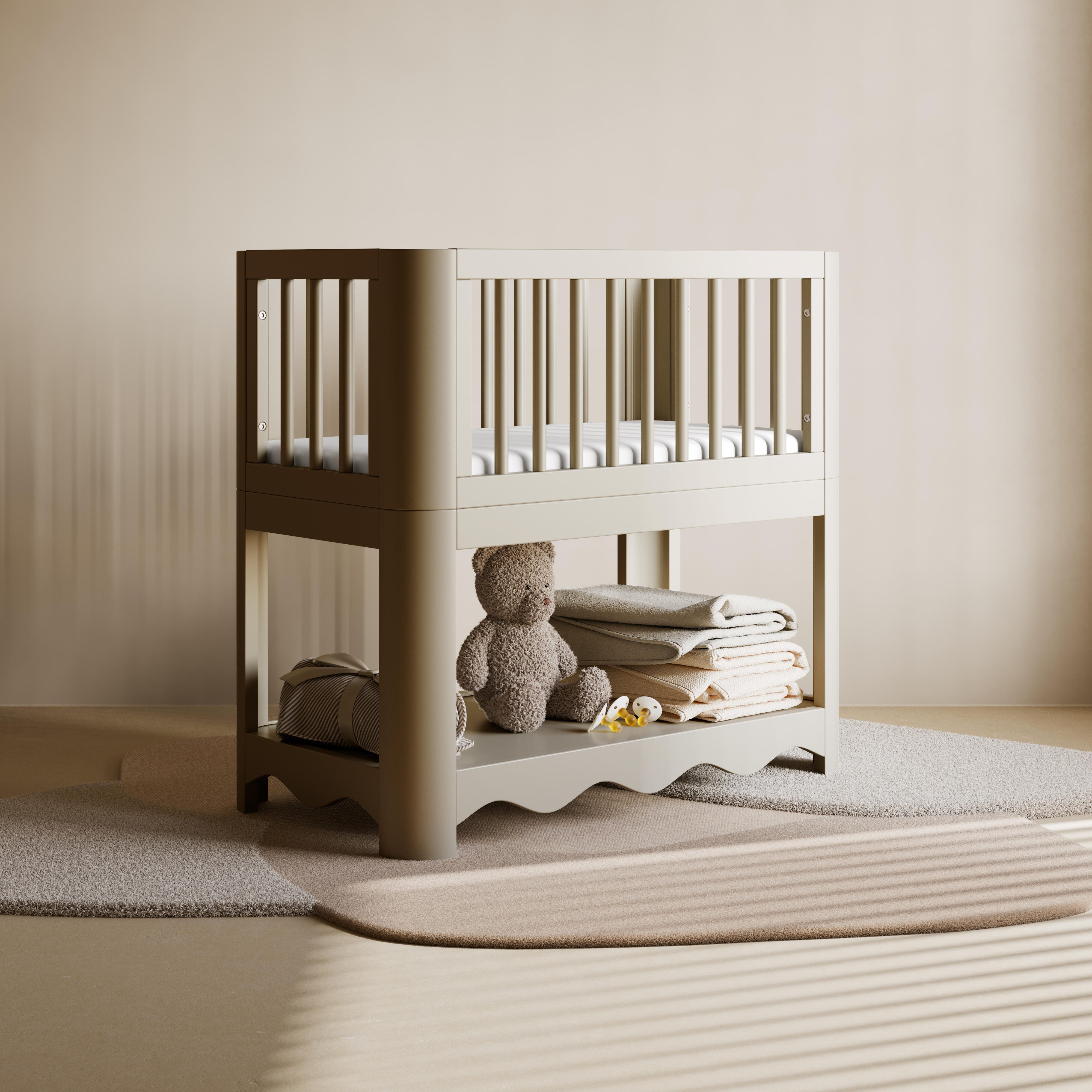 Storkcraft Casablanca 3-in-1 Convertible Bassinet, Frosted Oat, rollover