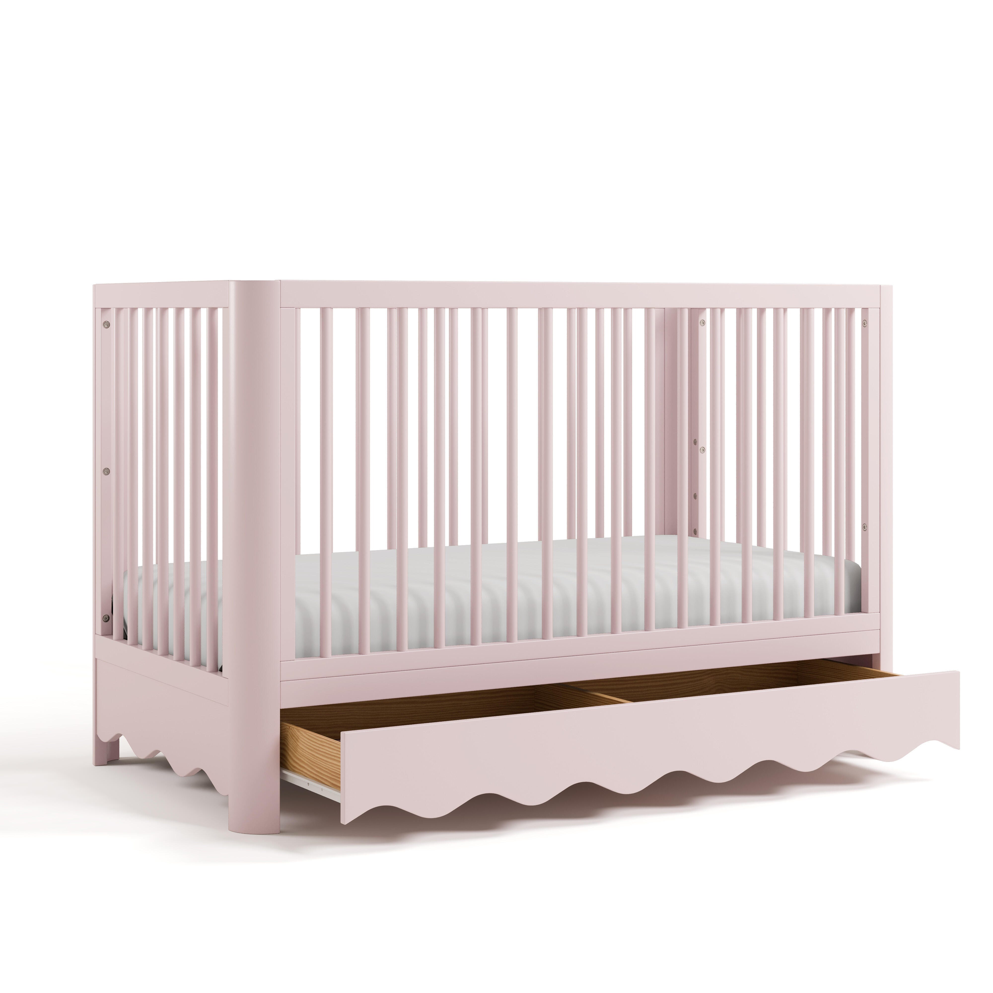 Storkcraft Casablanca 5-in-1 Convertible Crib With Storage Drawer, Blush, large