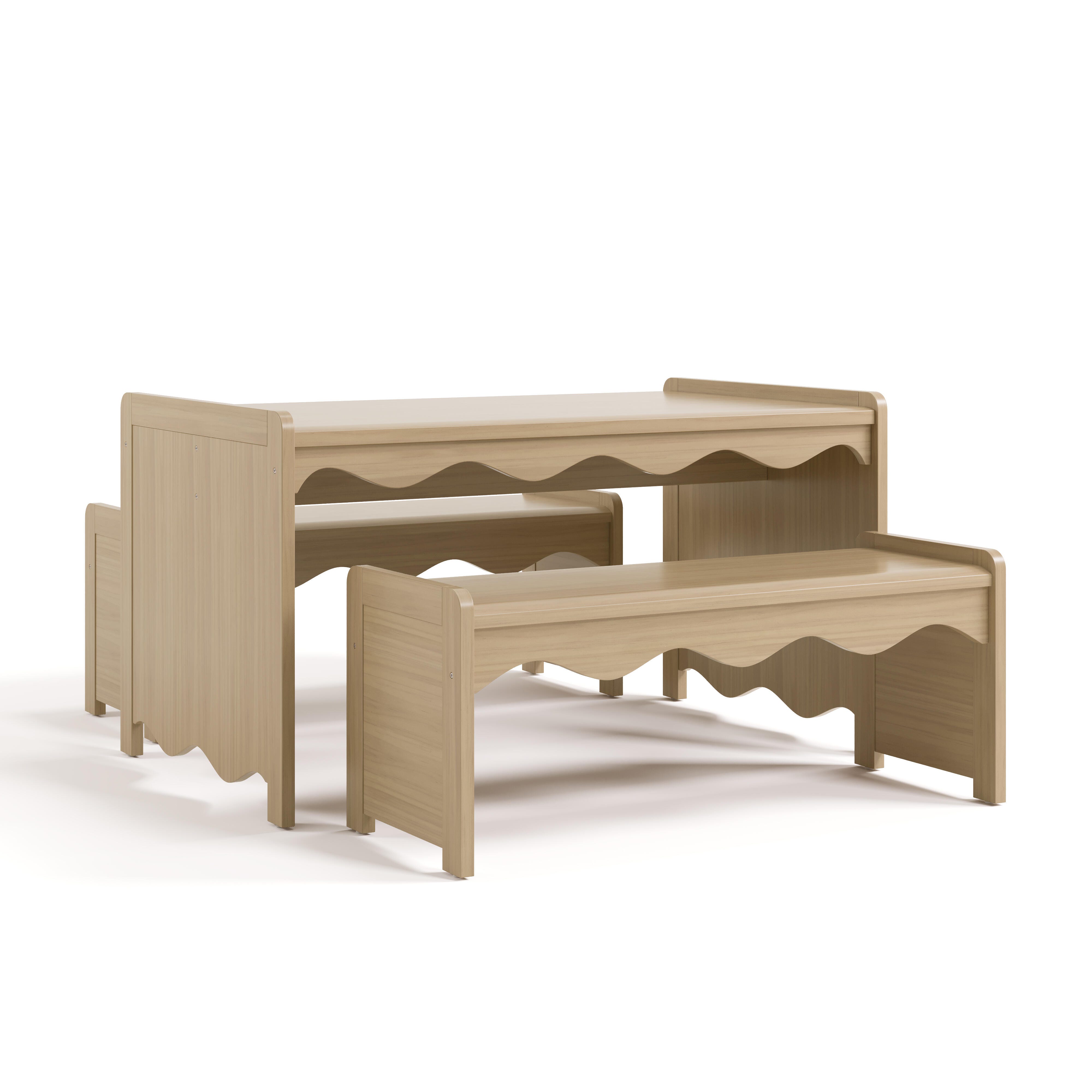 Storkcraft Casablanca Kids Table and Bench Set, Driftwood, large