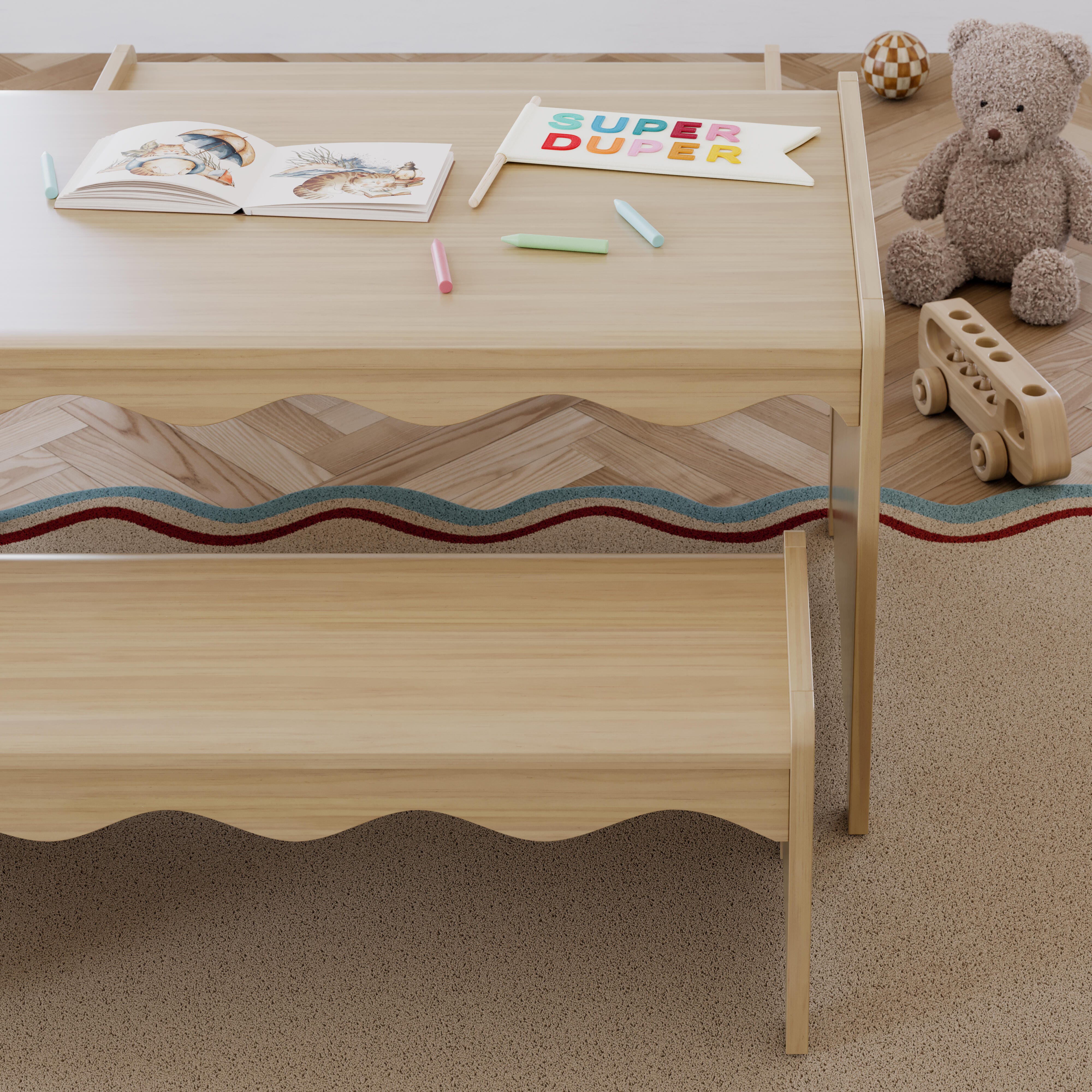Storkcraft Casablanca Kids Table and Bench Set, Driftwood, large