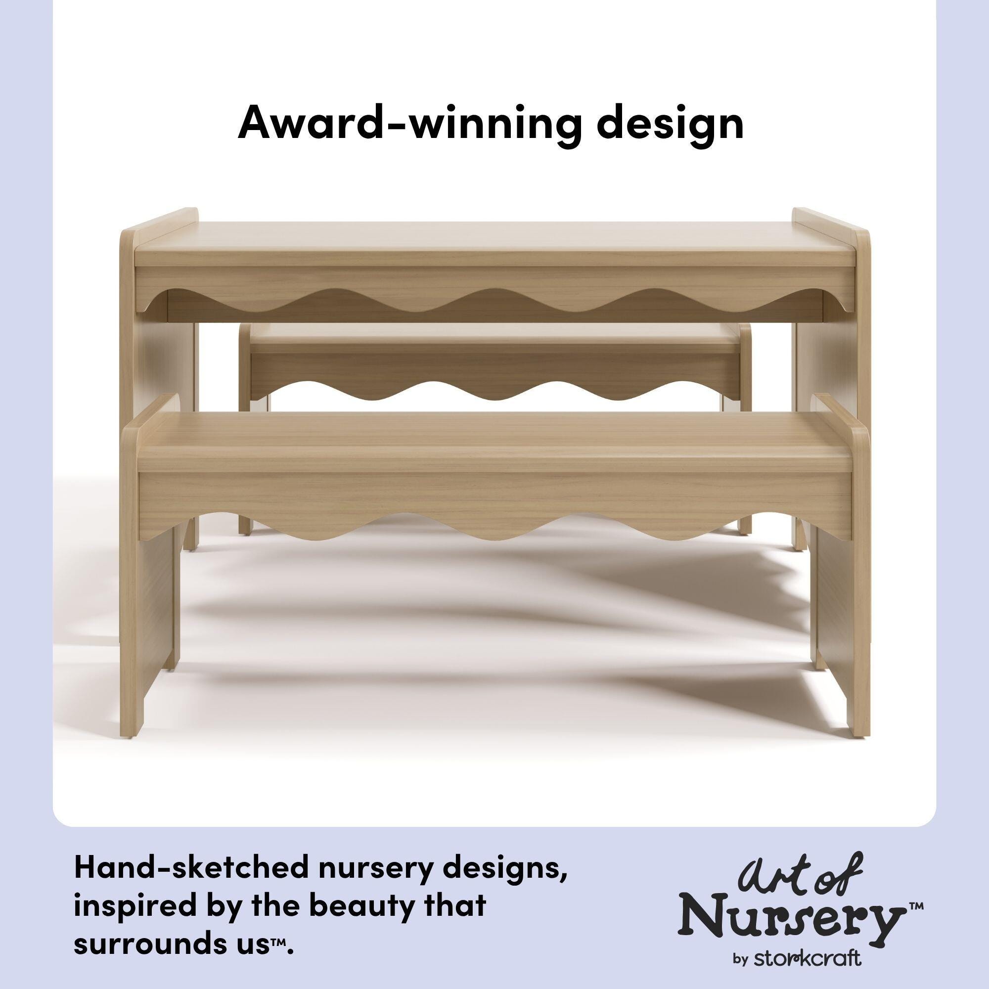 Storkcraft Casablanca Kids Table and Bench Set, Driftwood, large