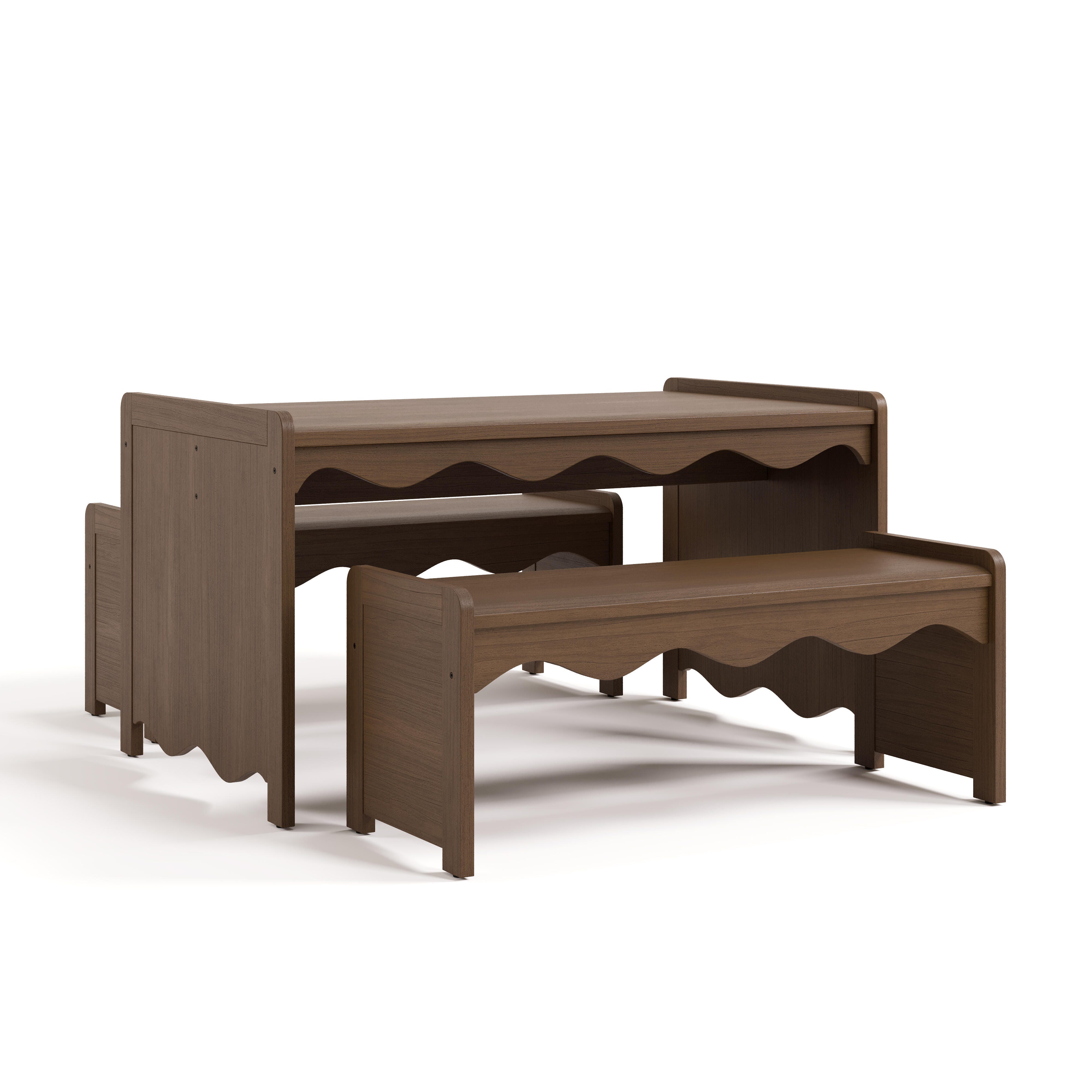 Storkcraft Casablanca Kids Table and Bench Set, Hazelnut, large