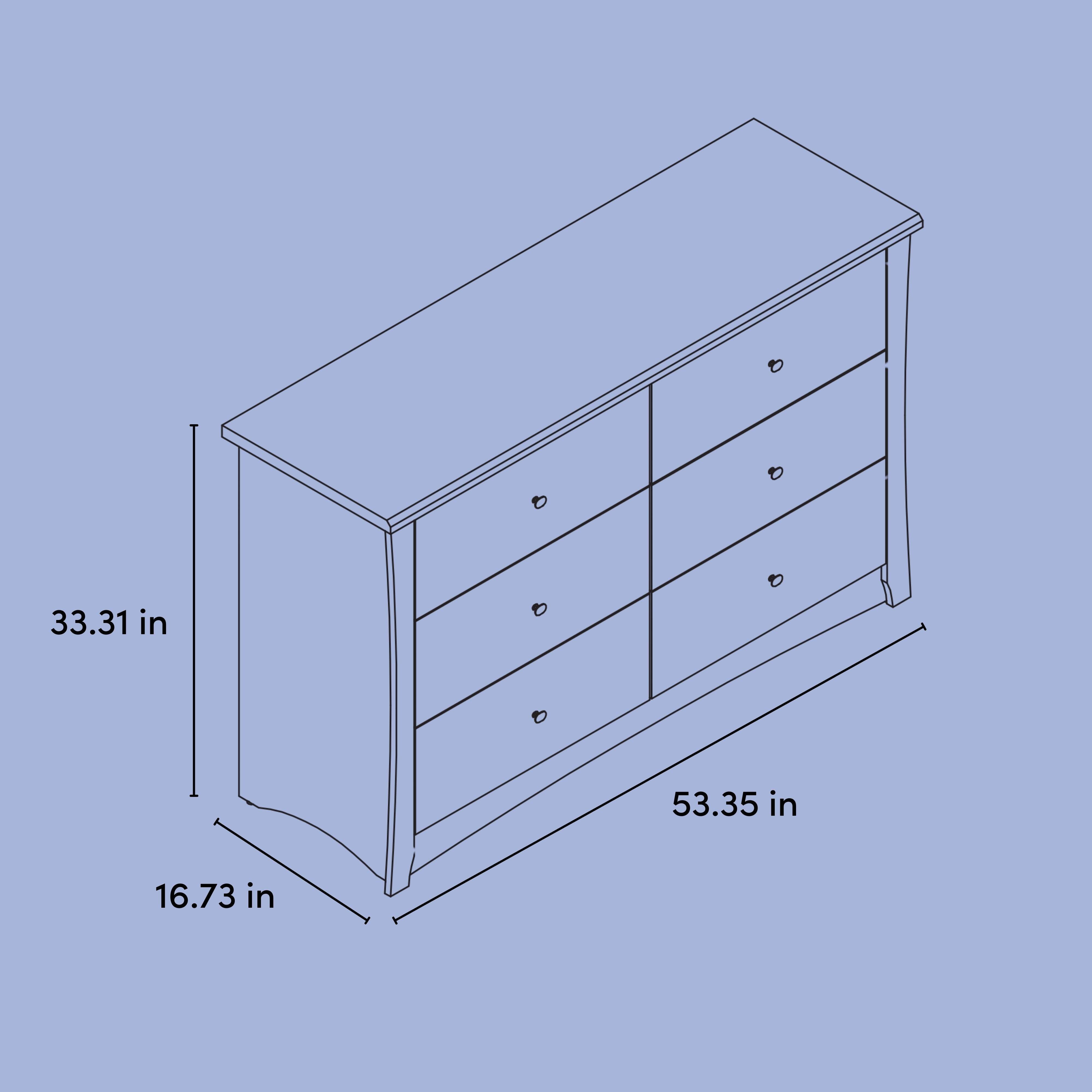Storkcraft Crescent 6 Drawer Double Dresser, Olive, large