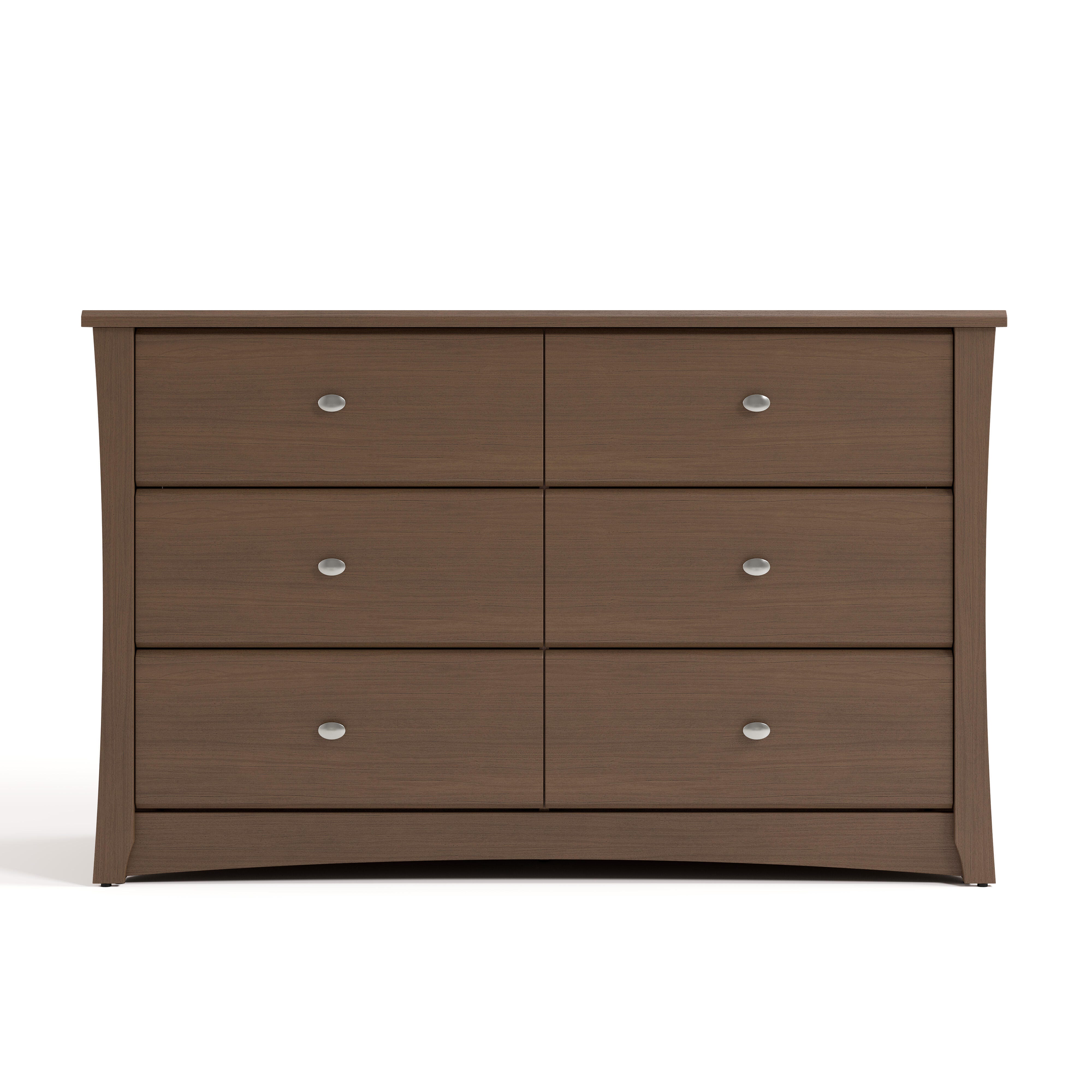 Storkcraft Crescent 6 Drawer Double Dresser, Hazelnut, large