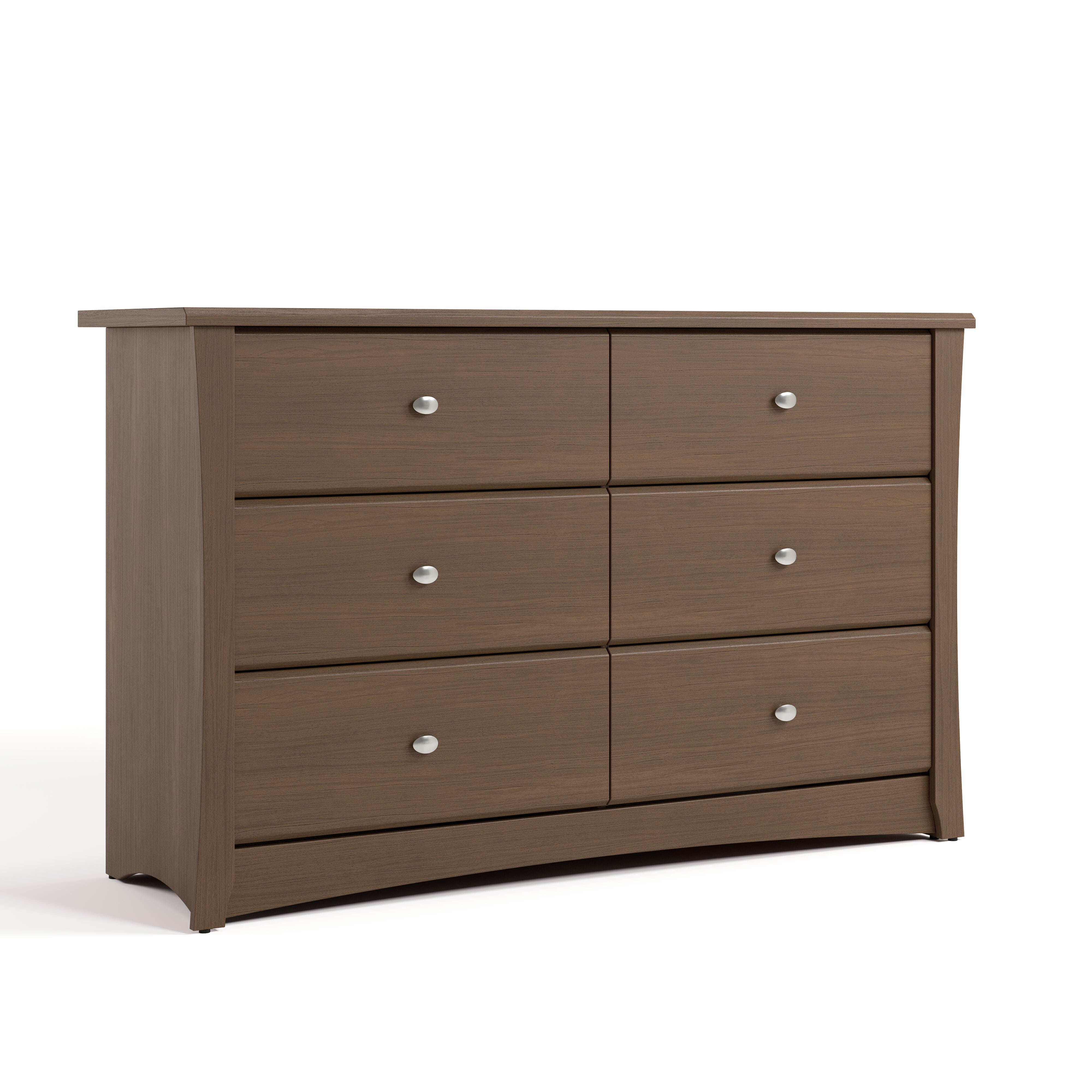 Storkcraft Crescent 6 Drawer Double Dresser, Hazelnut, large