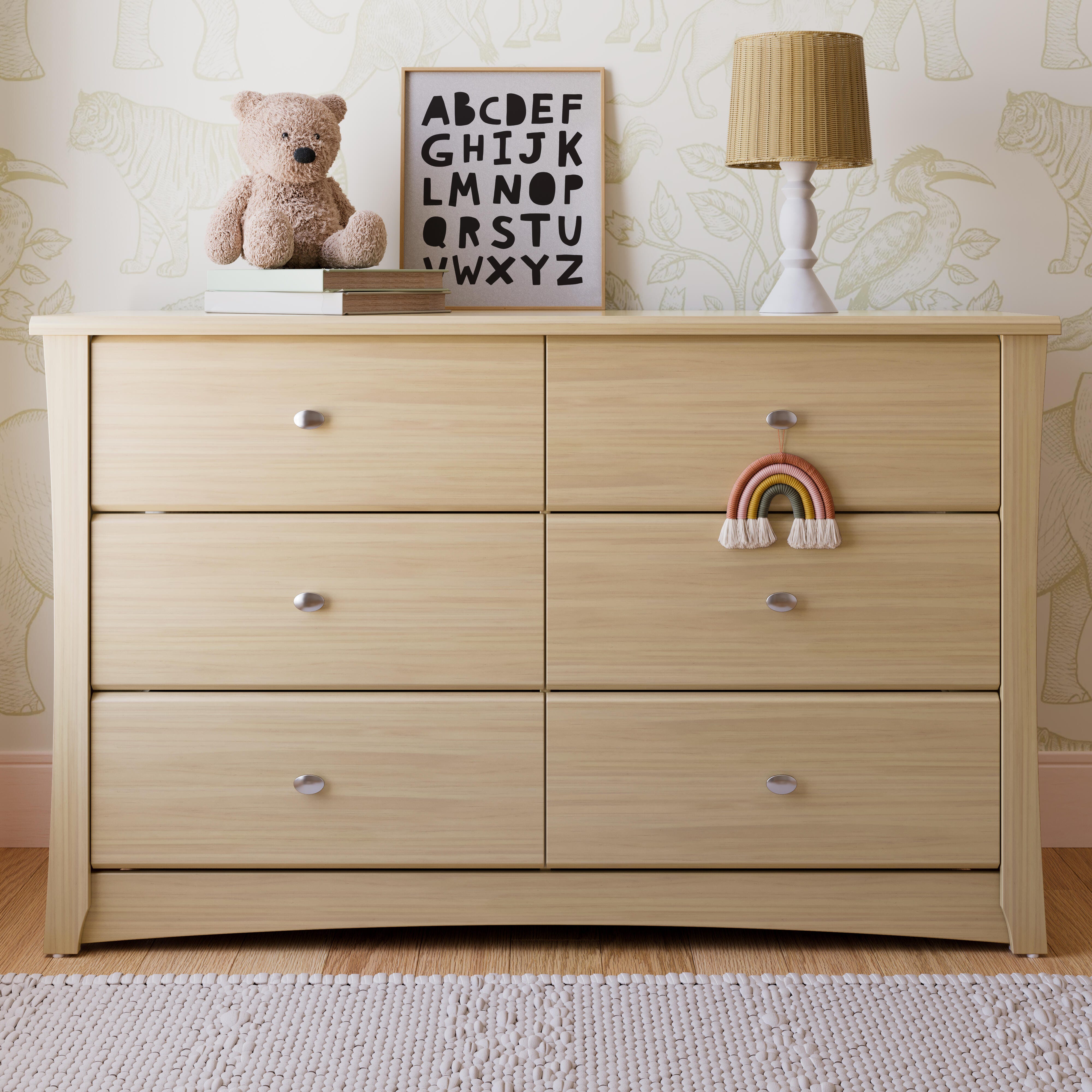 Storkcraft Crescent 6 Drawer Double Dresser, Driftwood, rollover