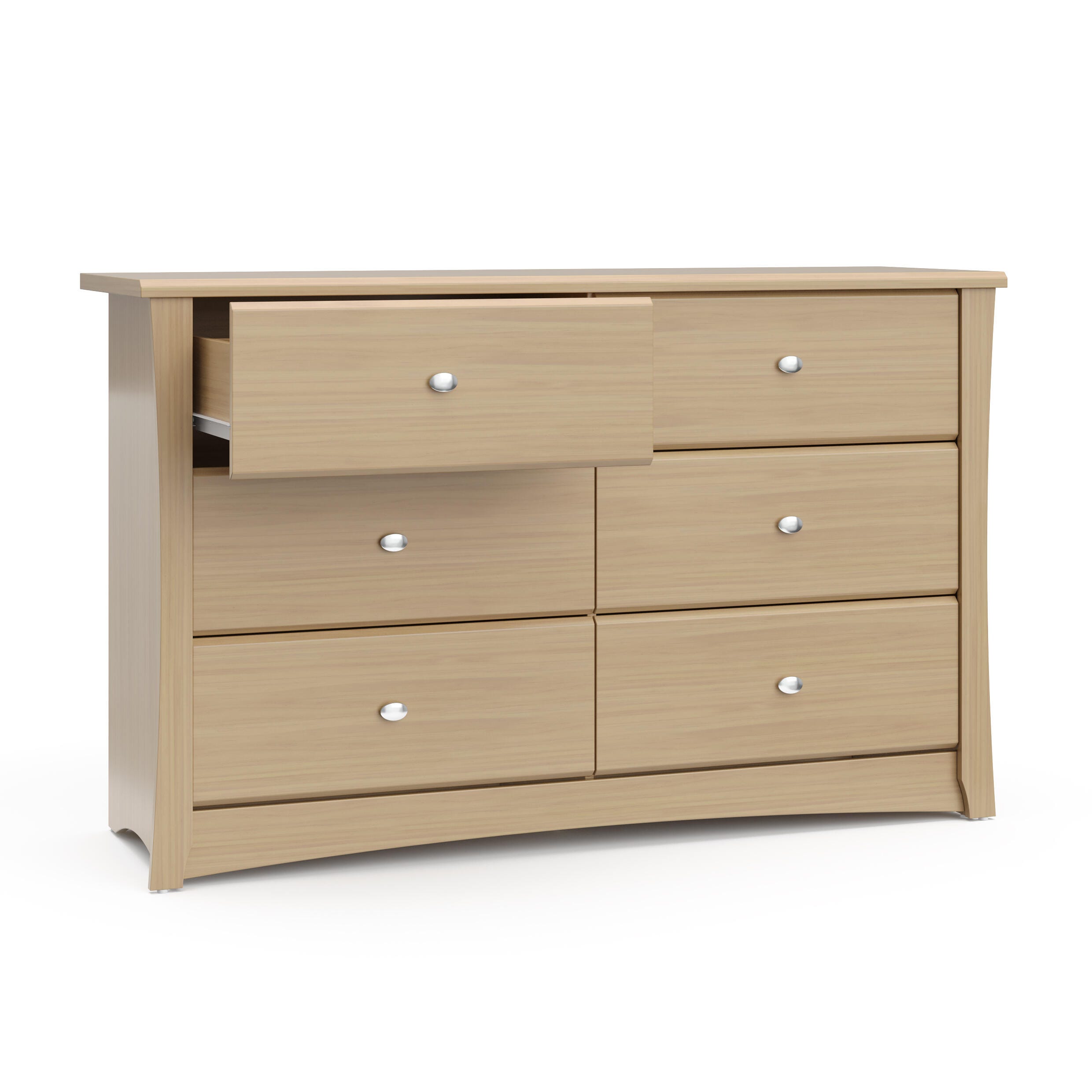 Storkcraft Crescent 6 Drawer Double Dresser, Driftwood, large