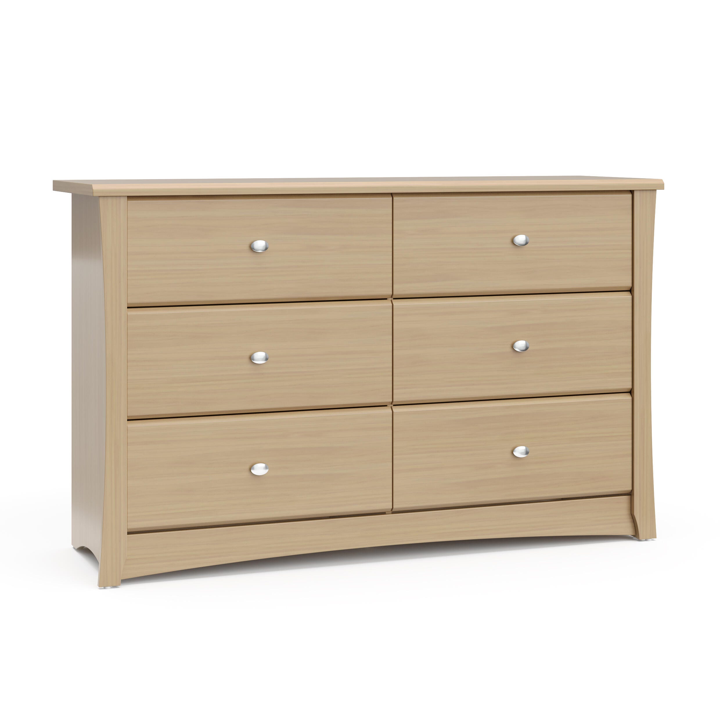 Storkcraft Crescent 6 Drawer Double Dresser, Driftwood, large