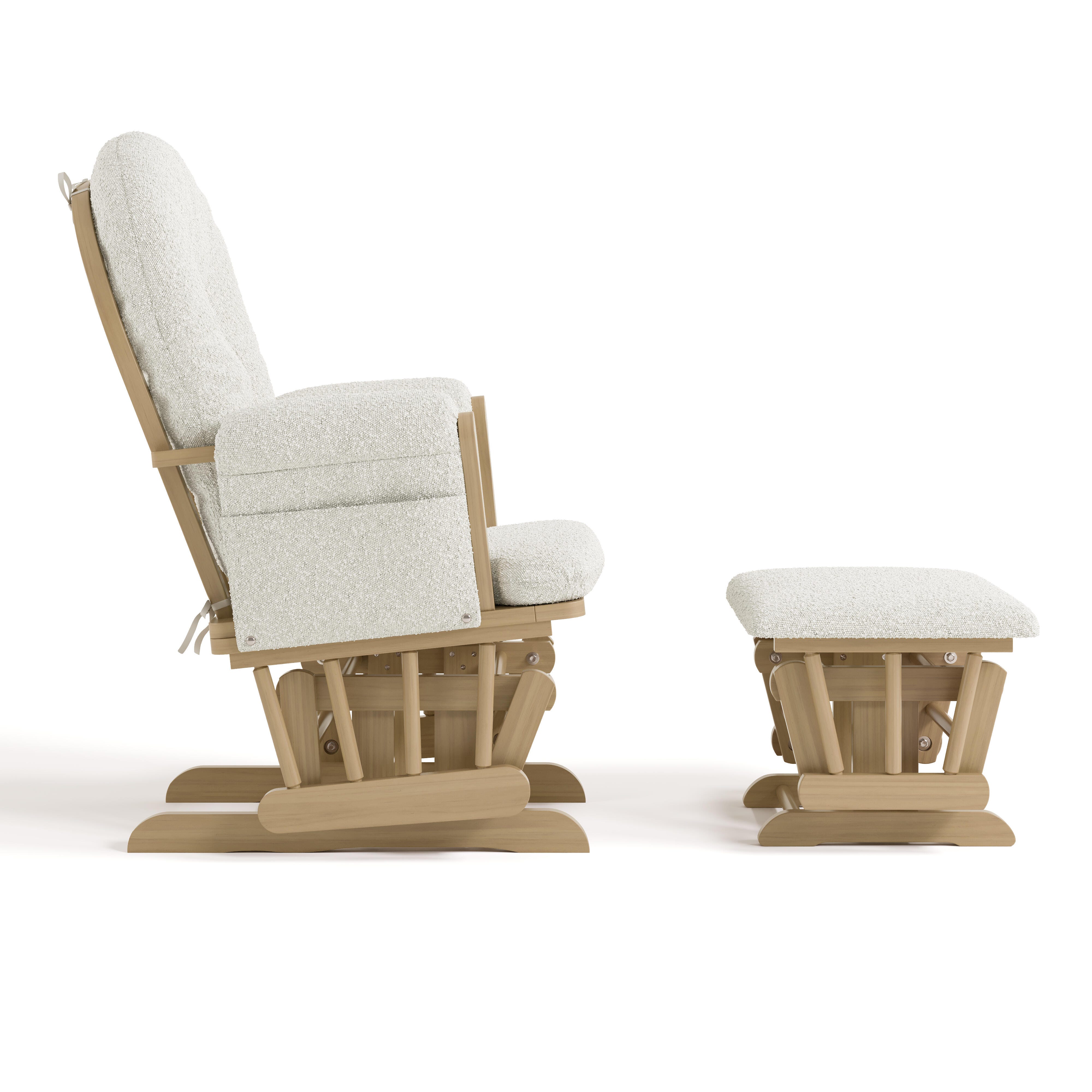 Storkcraft Hoop Glider and Ottoman, Ivory/Tan, large