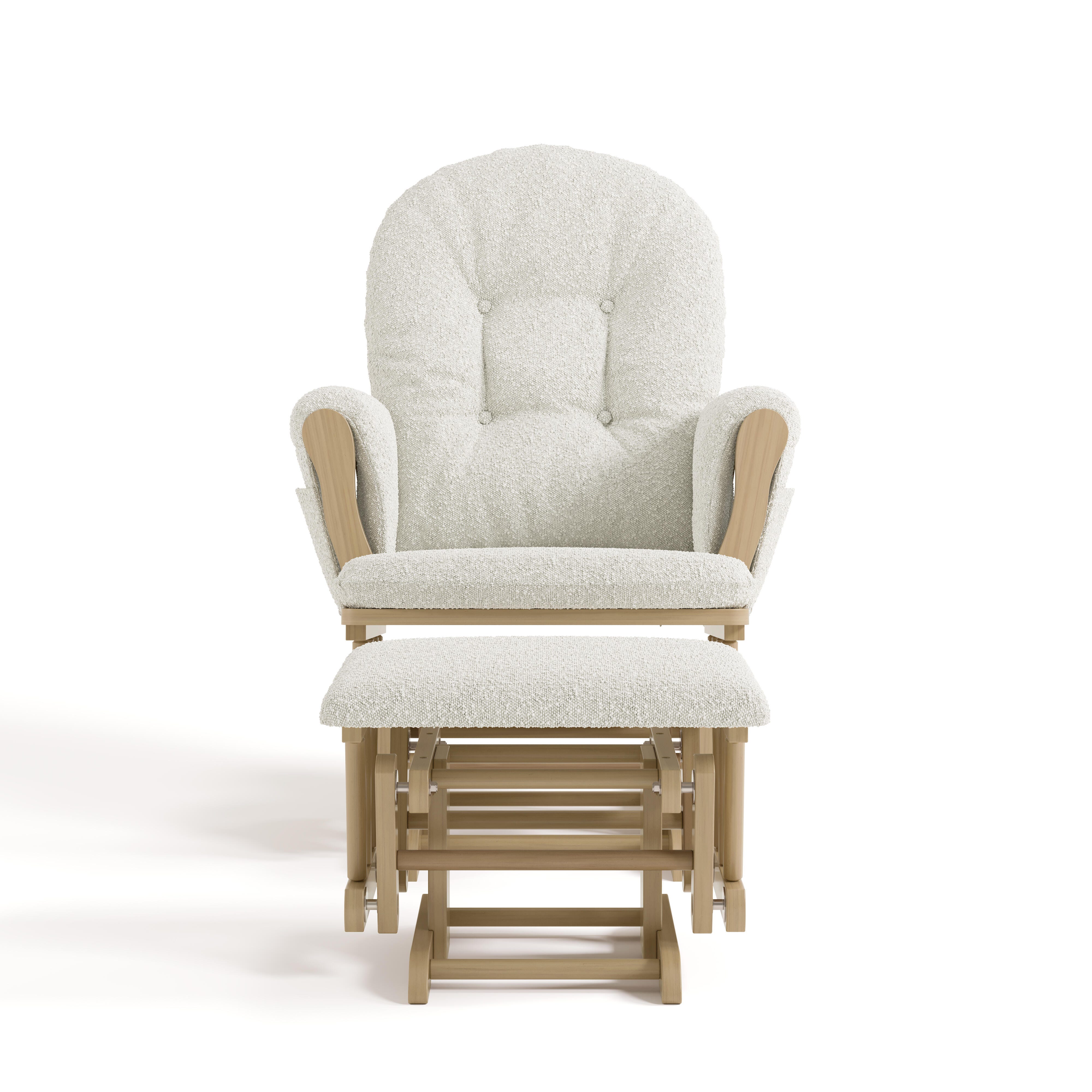Storkcraft Hoop Glider and Ottoman, Ivory/Tan, large