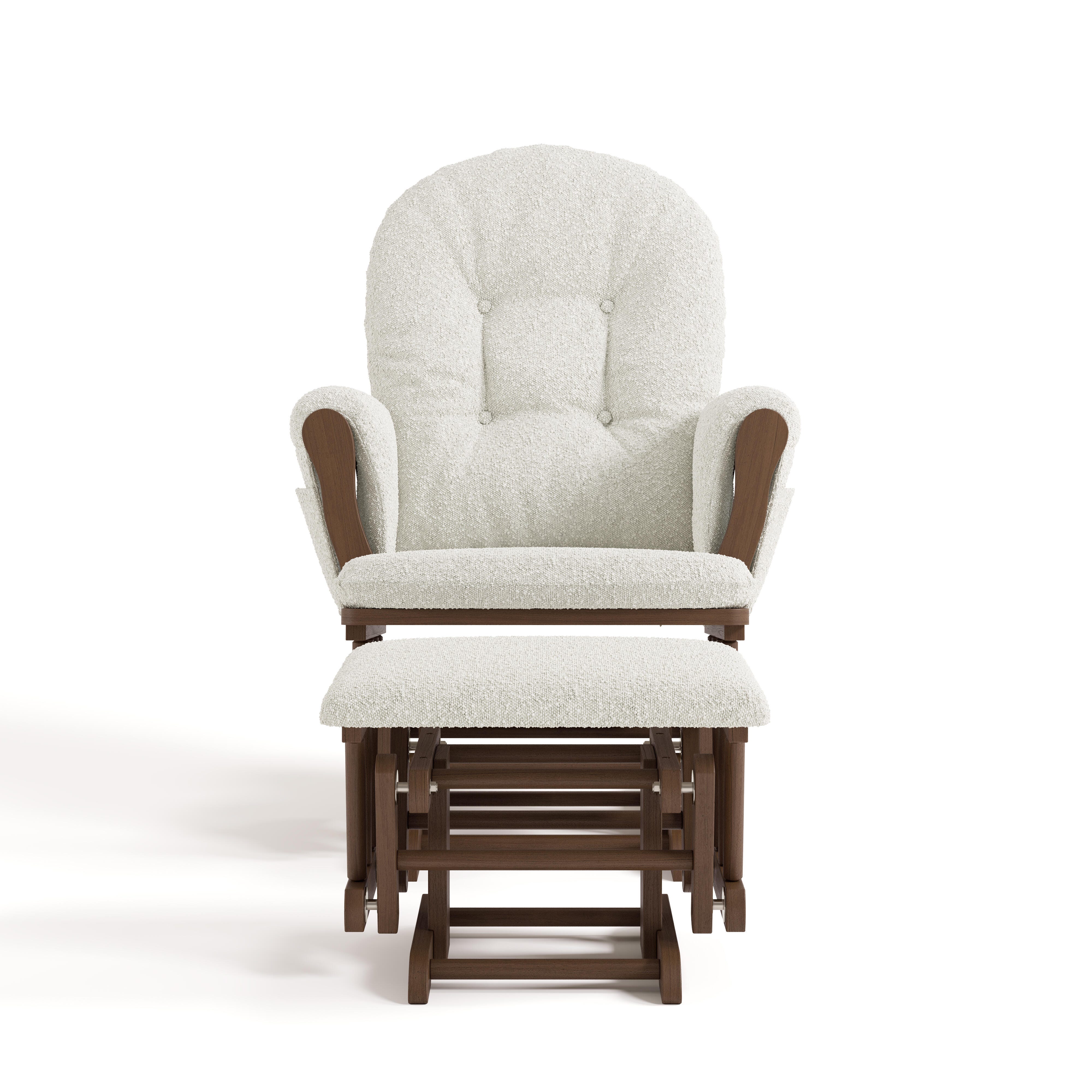Storkcraft Hoop Glider and Ottoman, Ivory/Brown, large