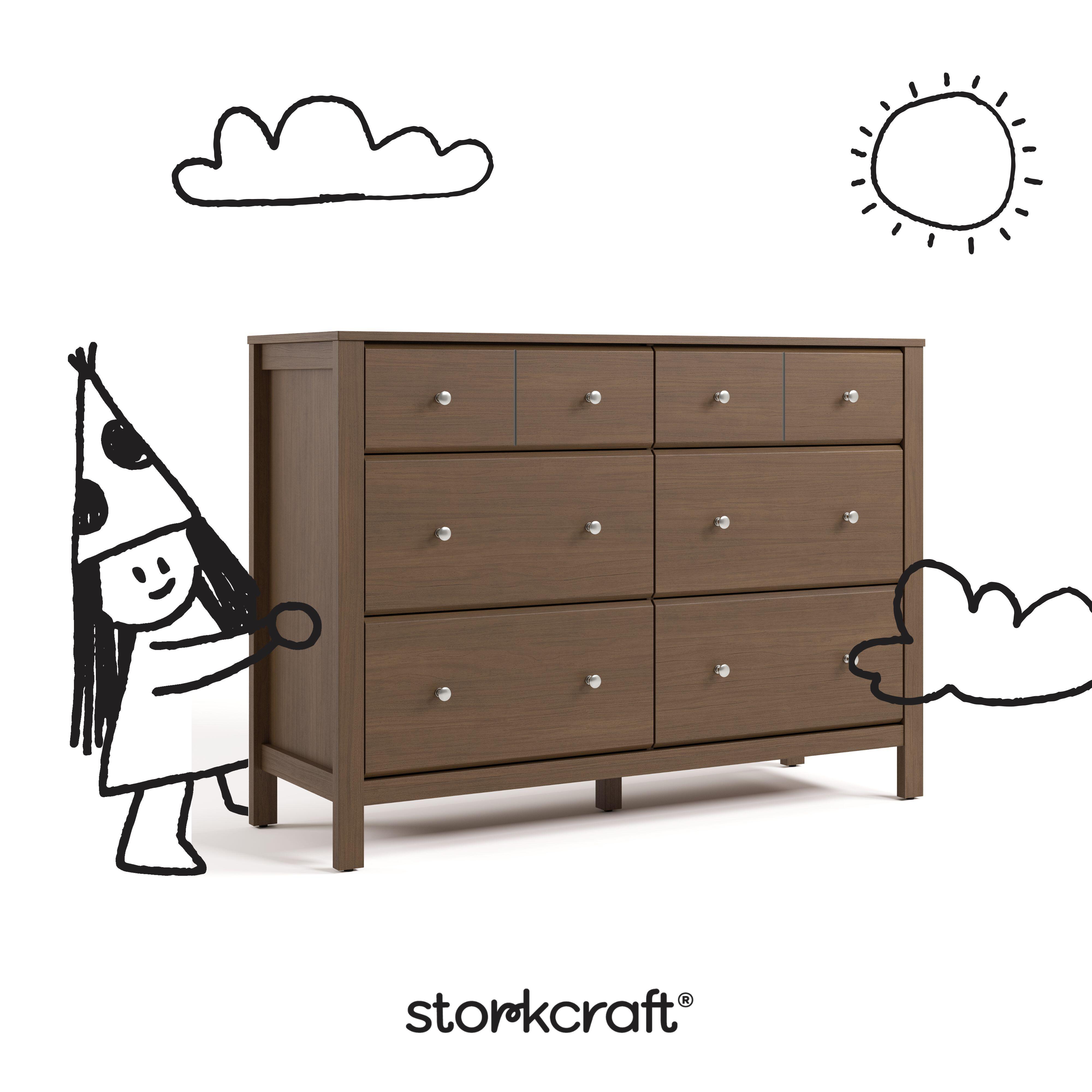 Storkcraft Horizon 6 Drawer Double Dresser, Hazelnut, large