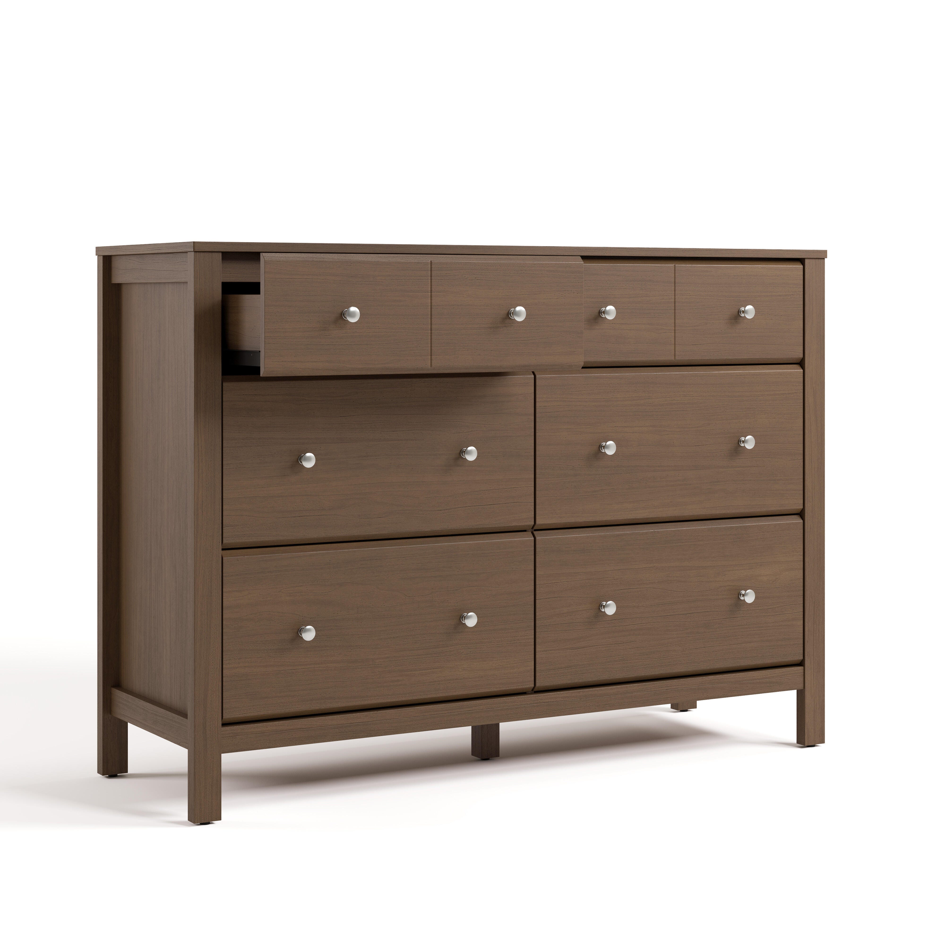 Storkcraft Horizon 6 Drawer Double Dresser, Hazelnut, large