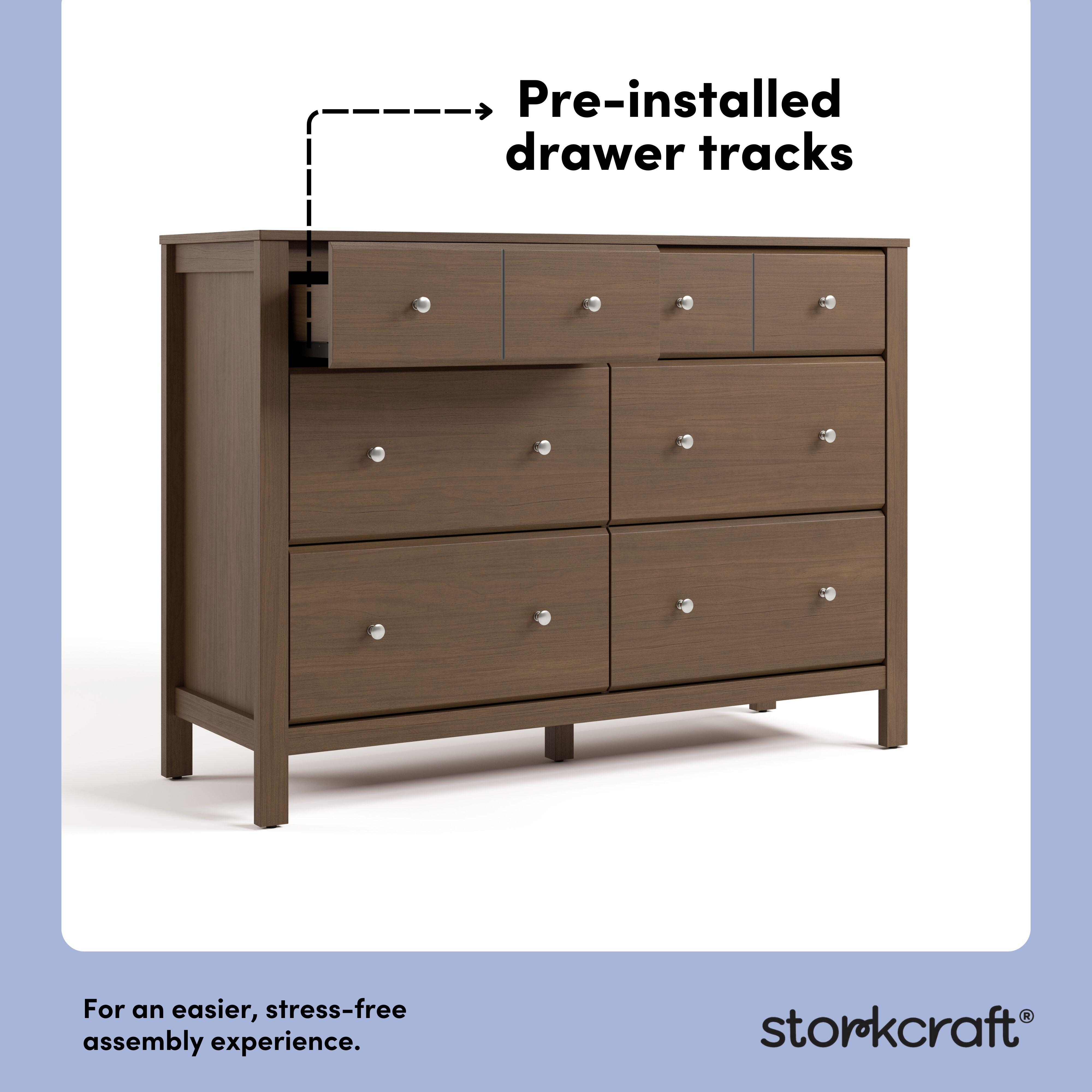 Storkcraft Horizon 6 Drawer Double Dresser, Hazelnut, large