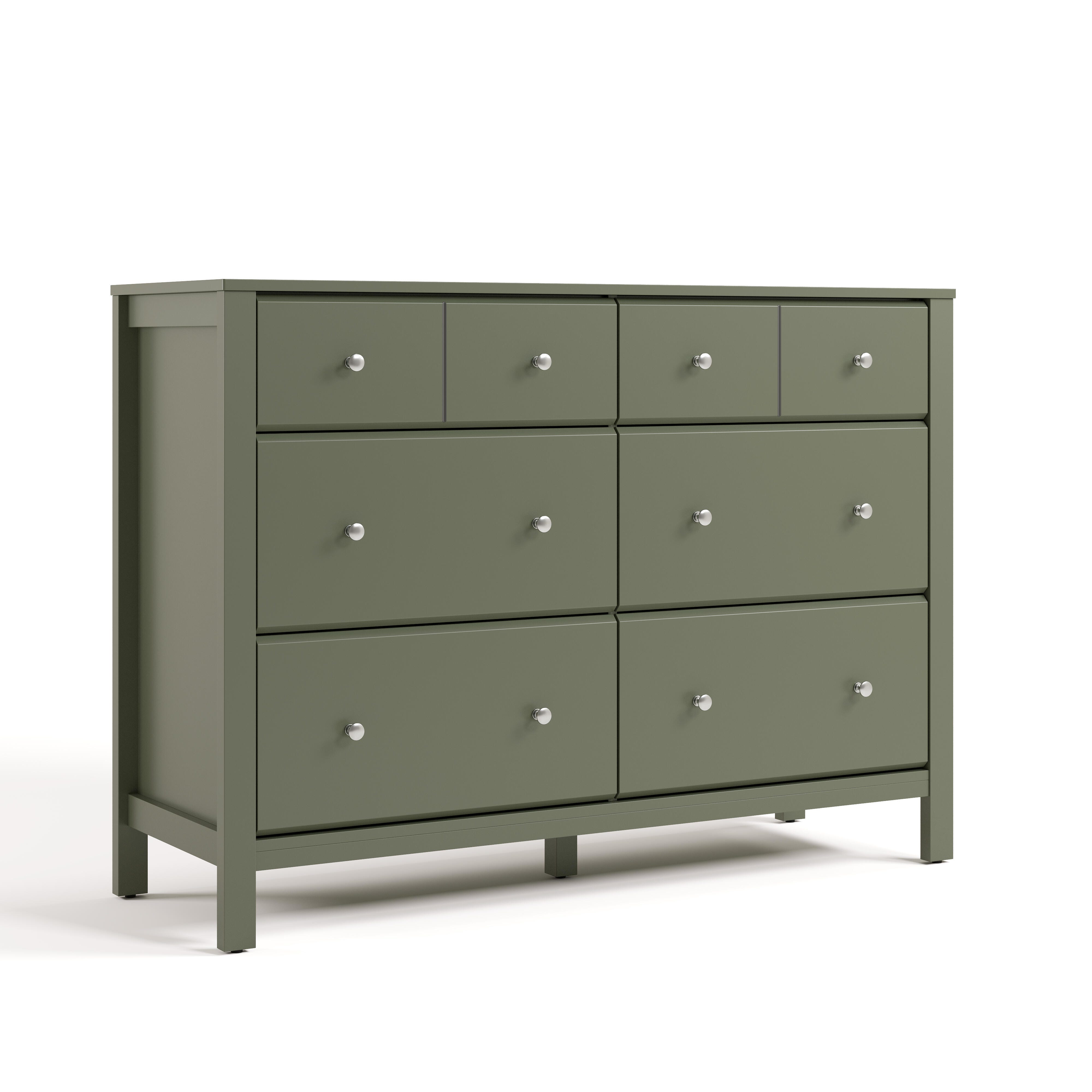 Storkcraft Horizon 6 Drawer Double Dresser, Olive, large
