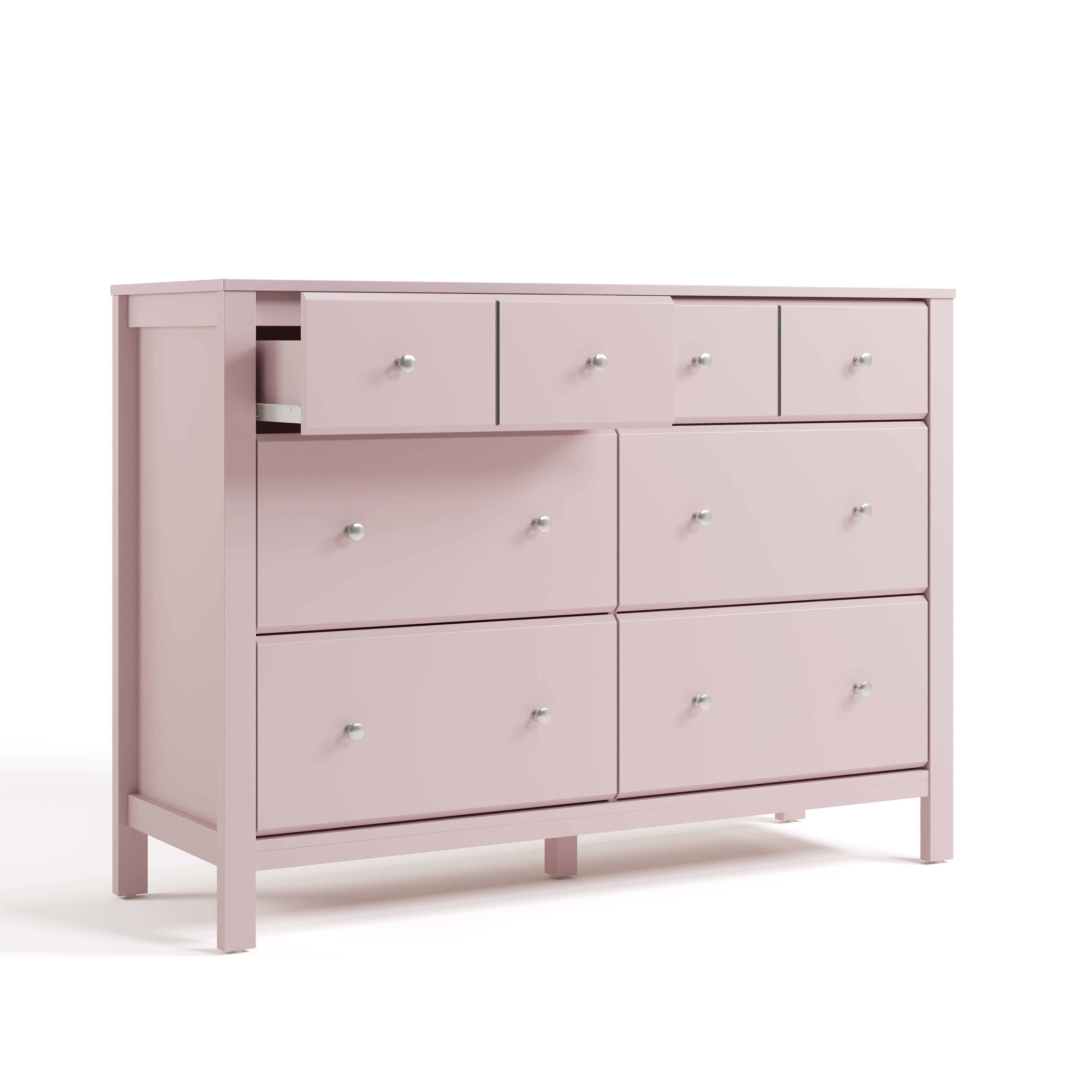 Storkcraft Horizon 6 Drawer Double Dresser, Blush, large