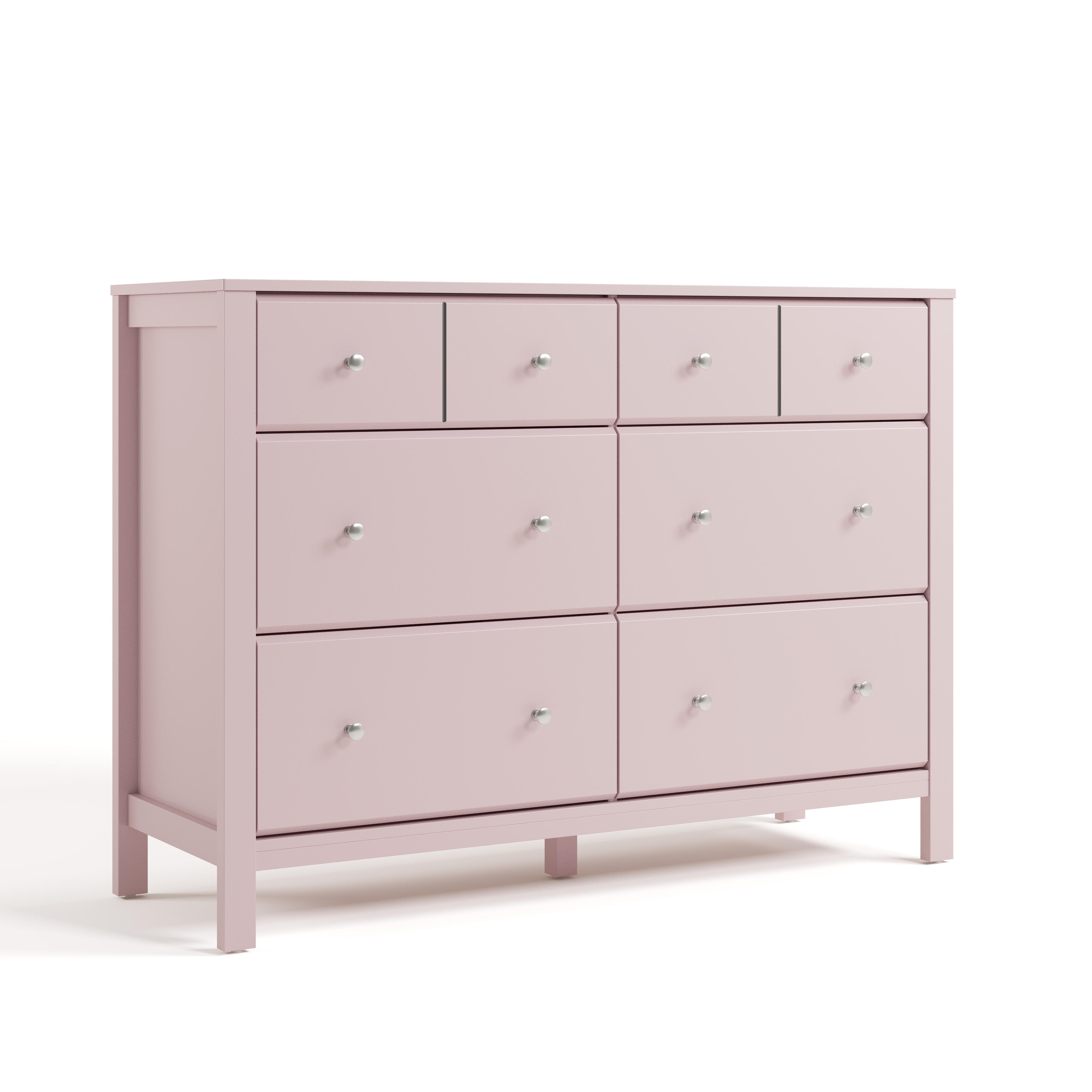Storkcraft Horizon 6 Drawer Double Dresser, Blush, large