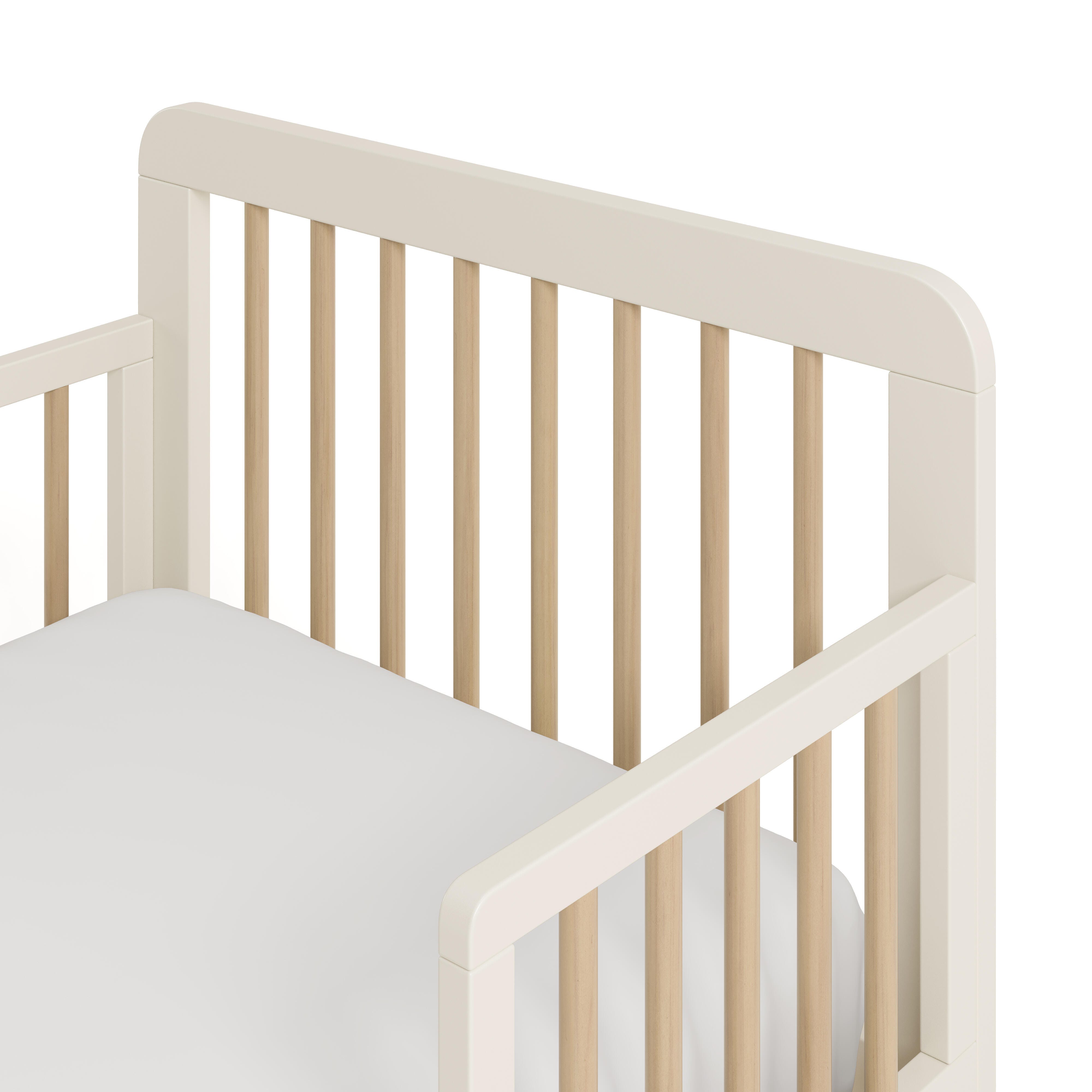 Storkcraft Pasadena Toddler Bed with Guardrails, Frosted Oat/Driftwood, large