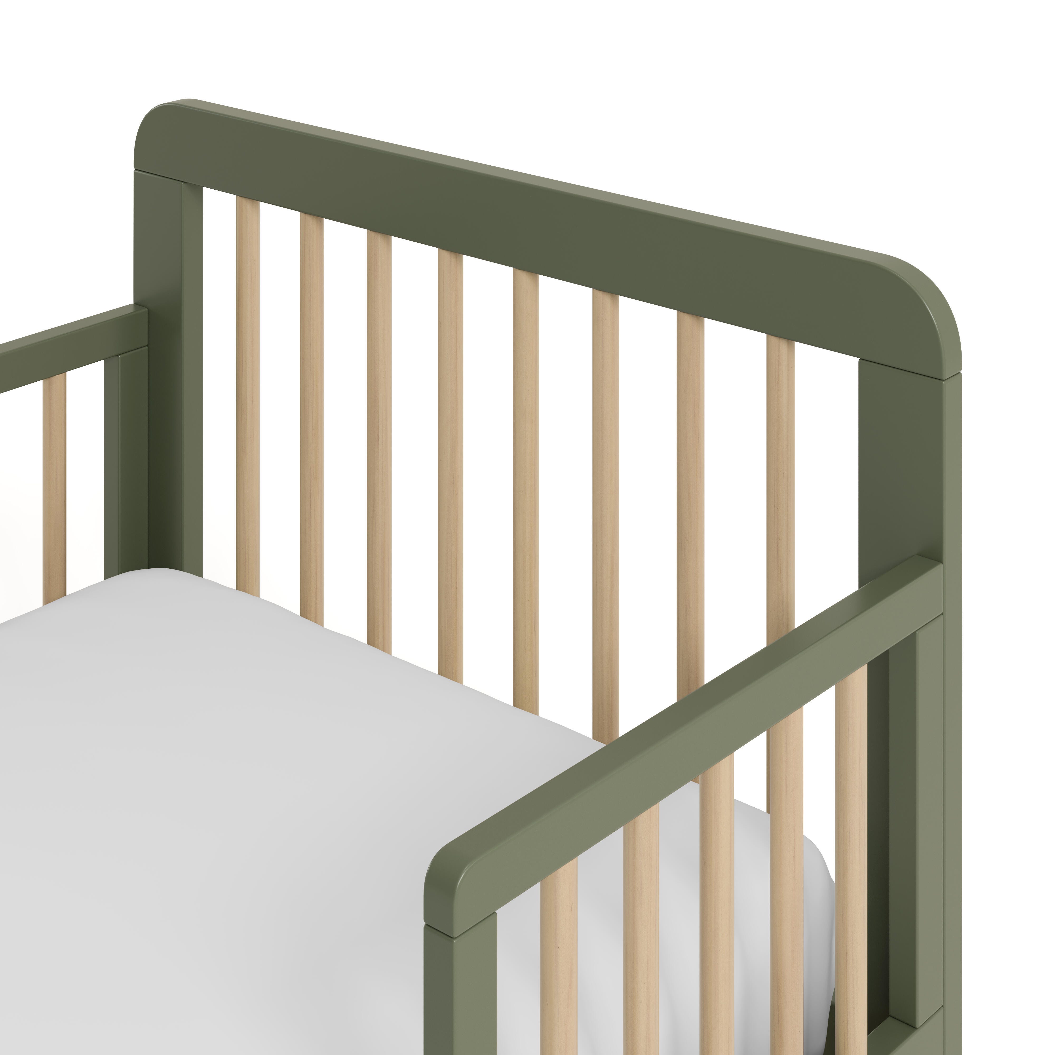 Storkcraft Pasadena Toddler Bed with Guardrails, Olive/Driftwood, large