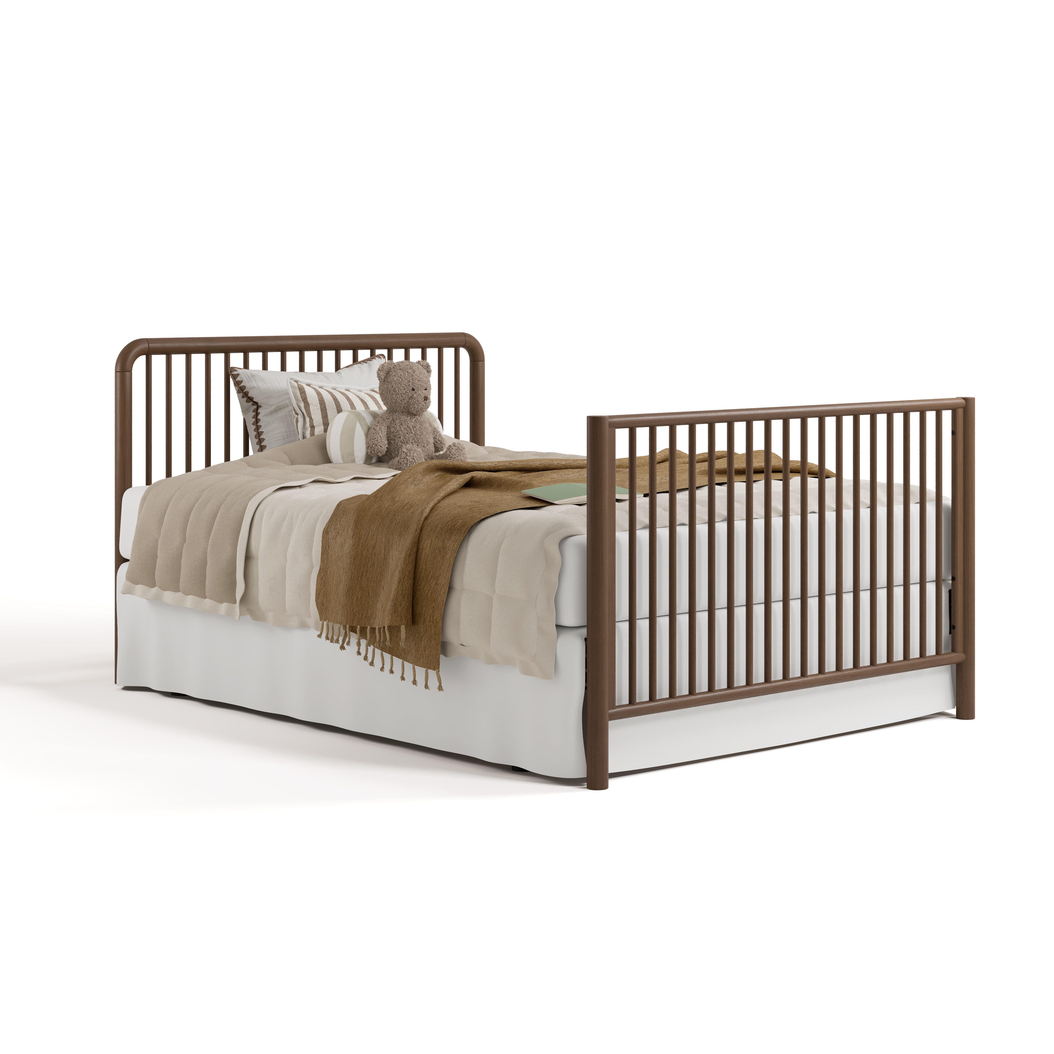 Storkcraft Porto 5-in-1 Convertible Crib with Guardrail, Hazelnut, large