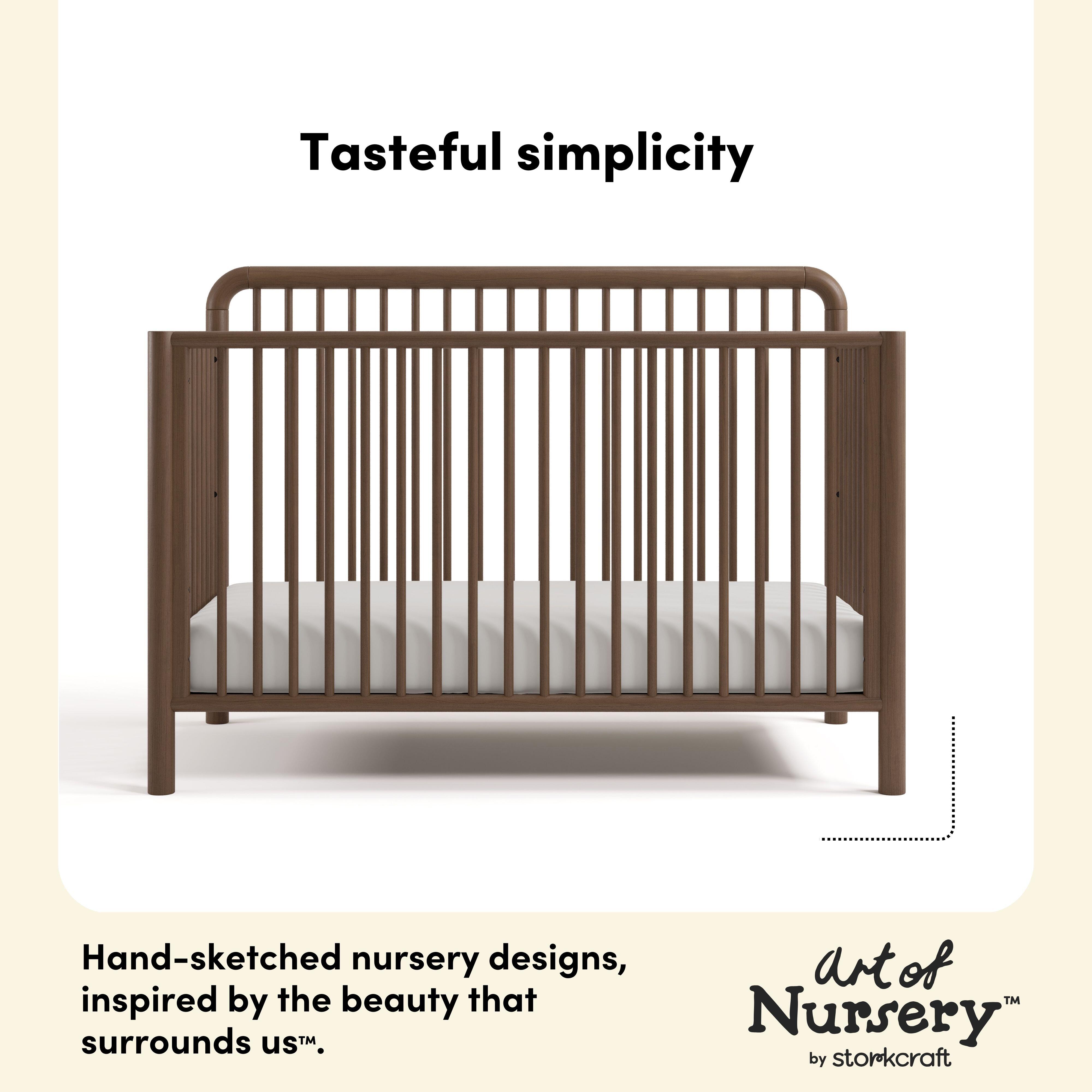 Storkcraft Porto 5-in-1 Convertible Crib with Guardrail, Hazelnut, large