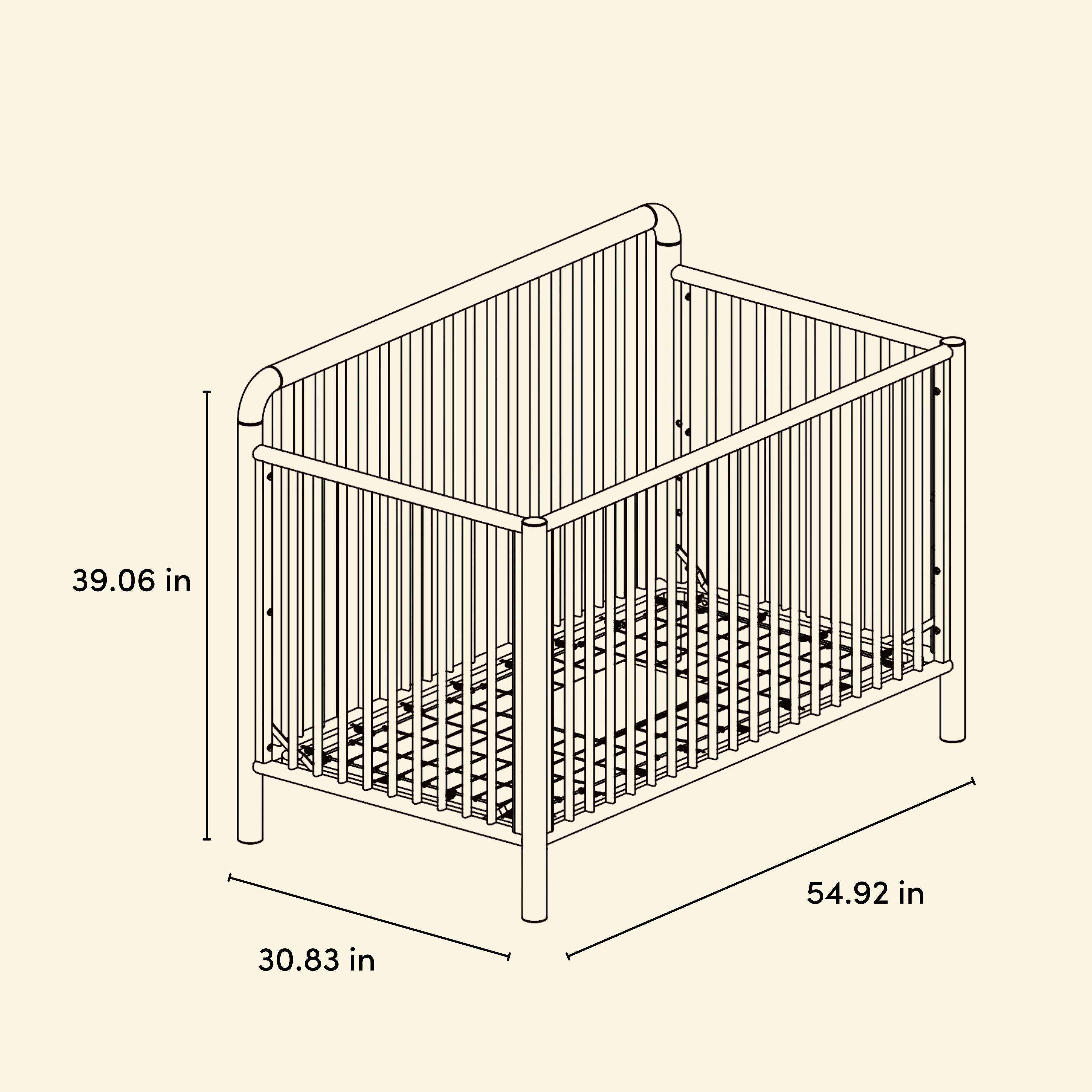 Storkcraft Porto 5-in-1 Convertible Crib with Guardrail, Hazelnut, large