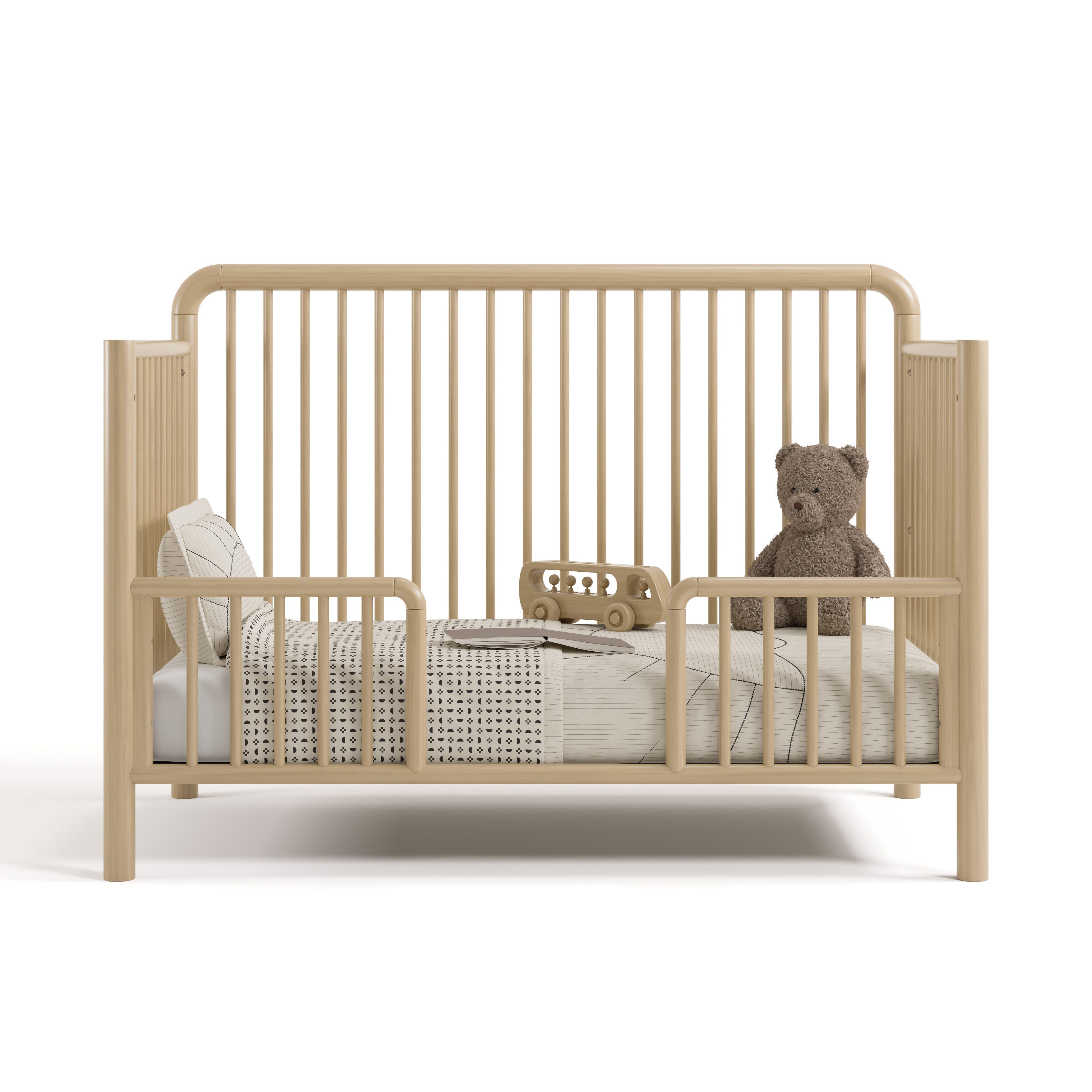 Storkcraft Porto 5-in-1 Convertible Crib with Guardrail, Driftwood, large