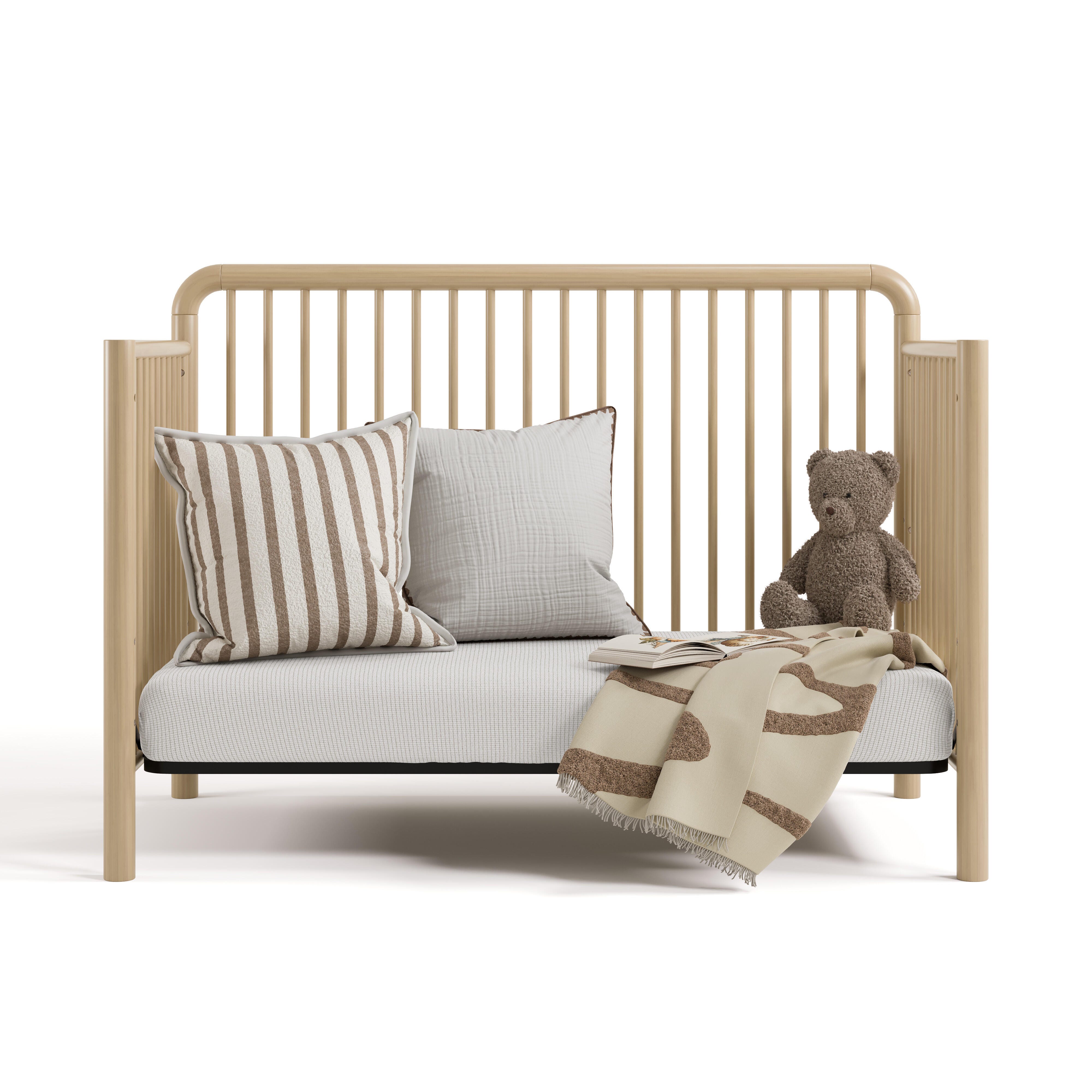 Storkcraft Porto 5-in-1 Convertible Crib with Guardrail, Driftwood, large