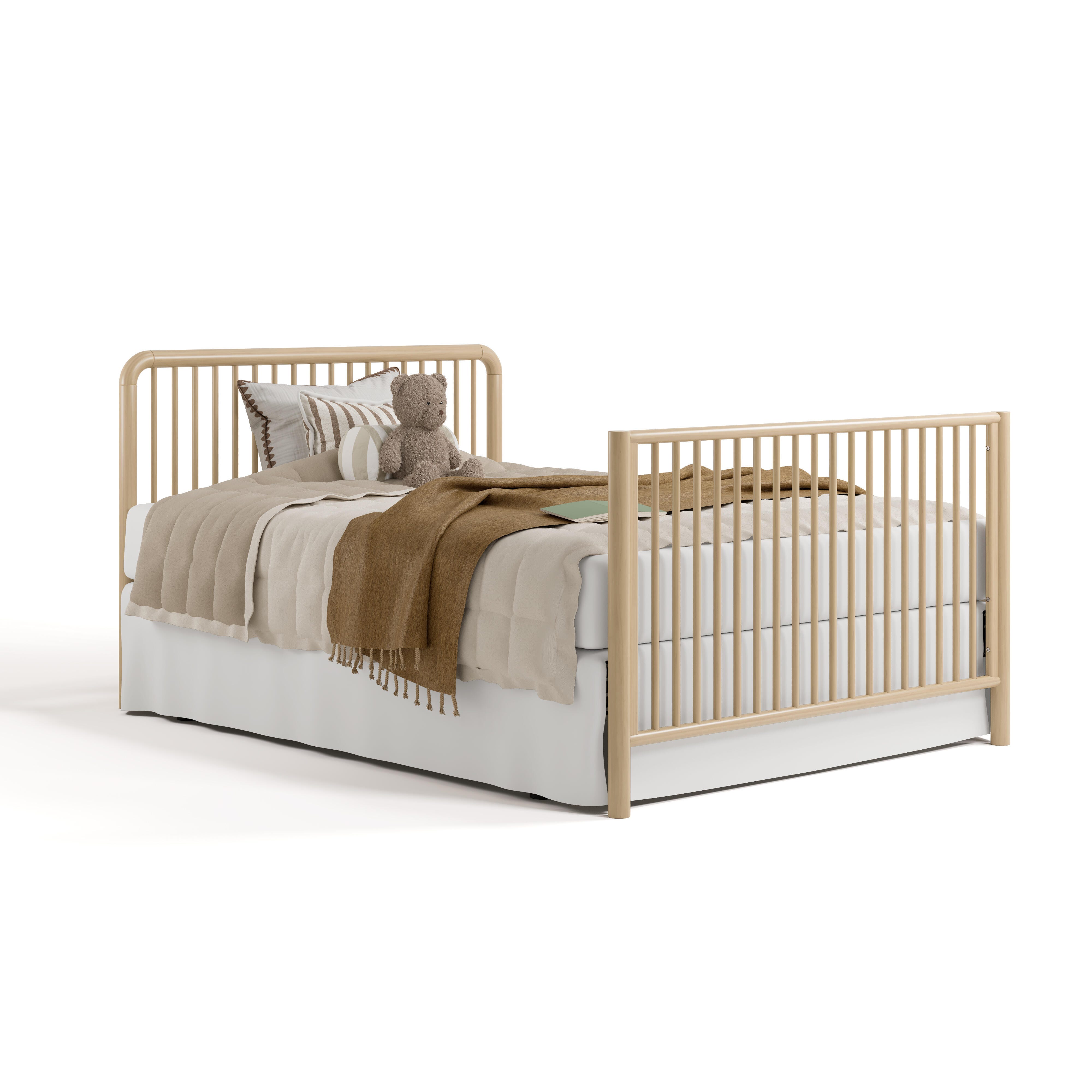 Storkcraft Porto 5-in-1 Convertible Crib with Guardrail, Driftwood, large