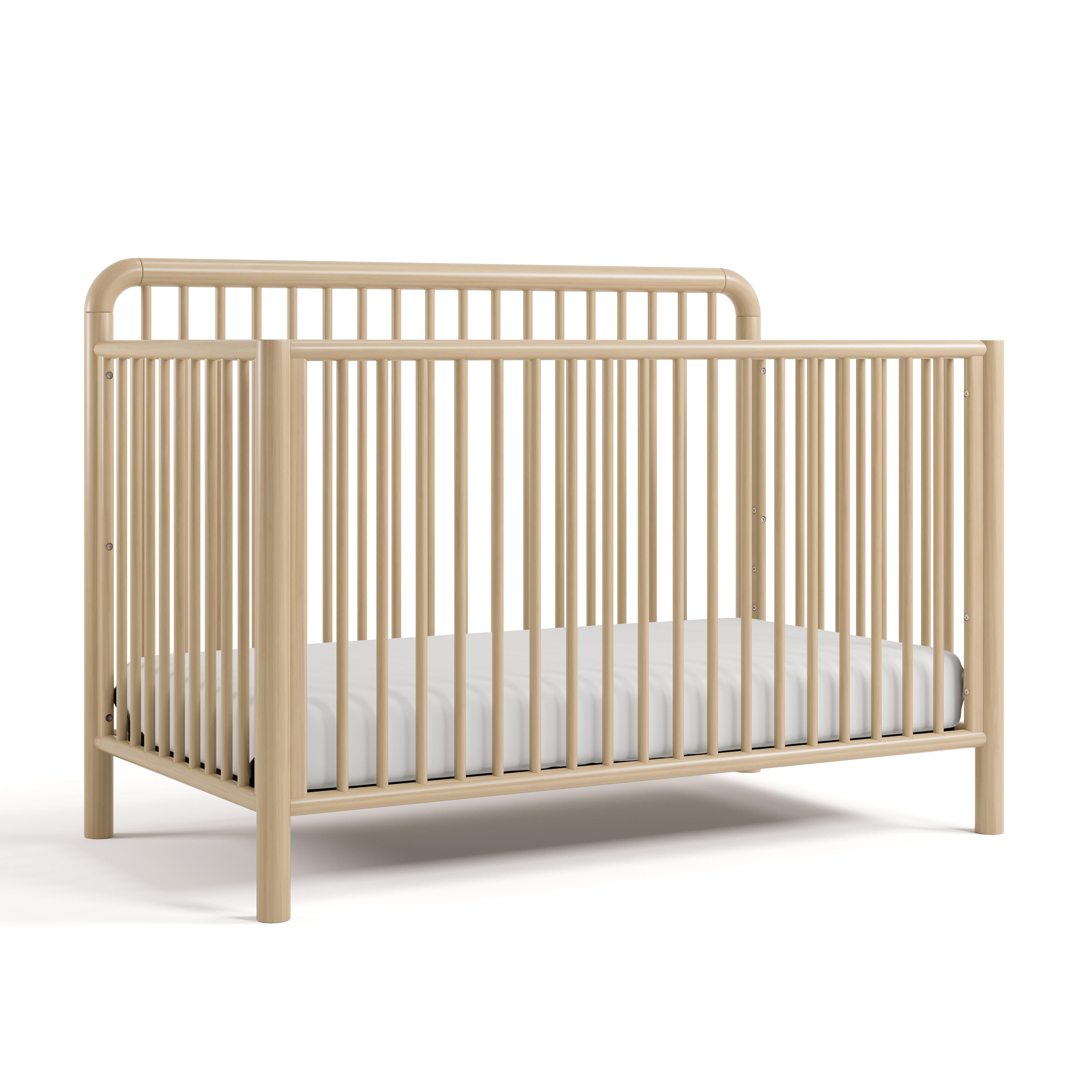 Storkcraft Porto 5-in-1 Convertible Crib with Guardrail, Driftwood, large