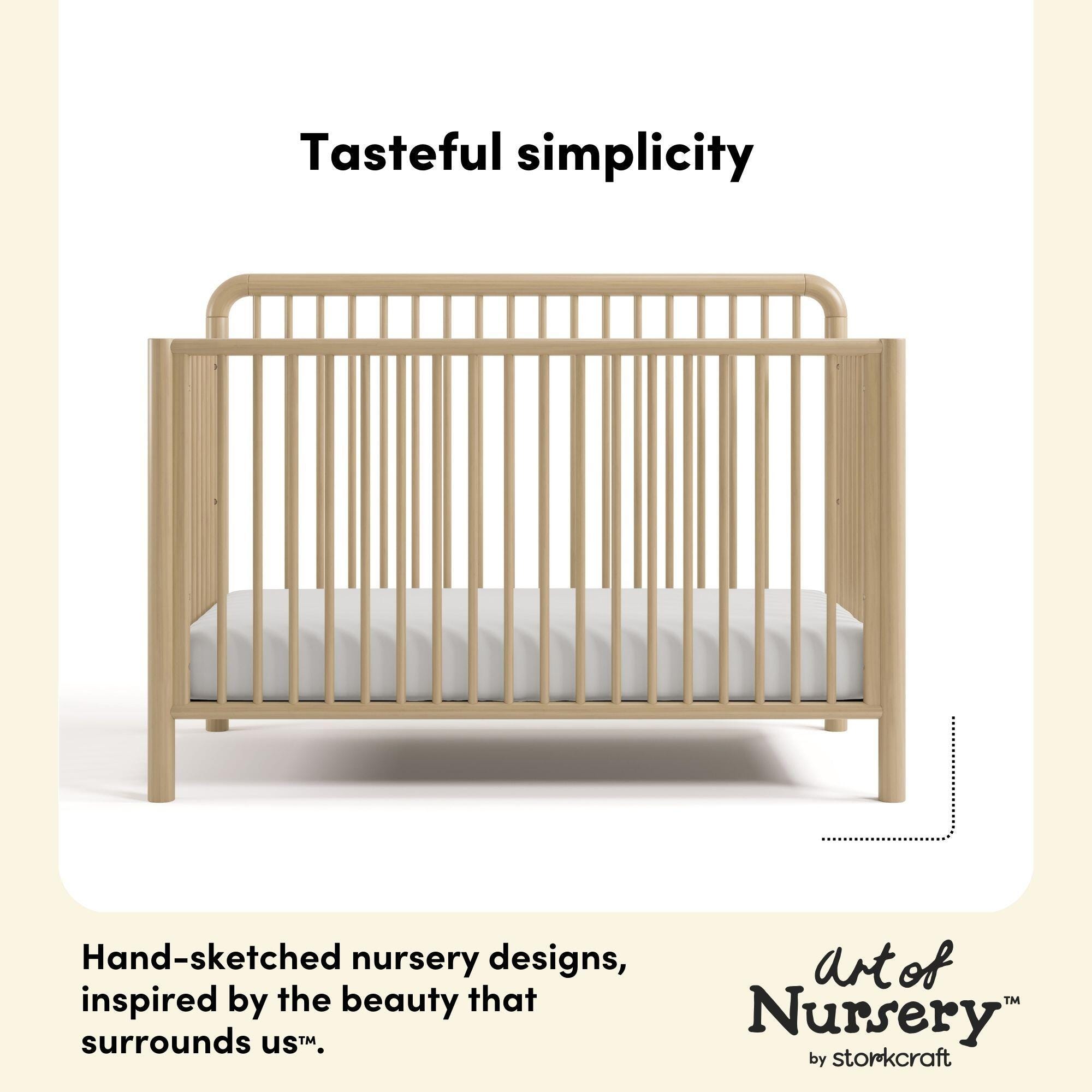 Storkcraft Porto 5-in-1 Convertible Crib with Guardrail, Driftwood, large