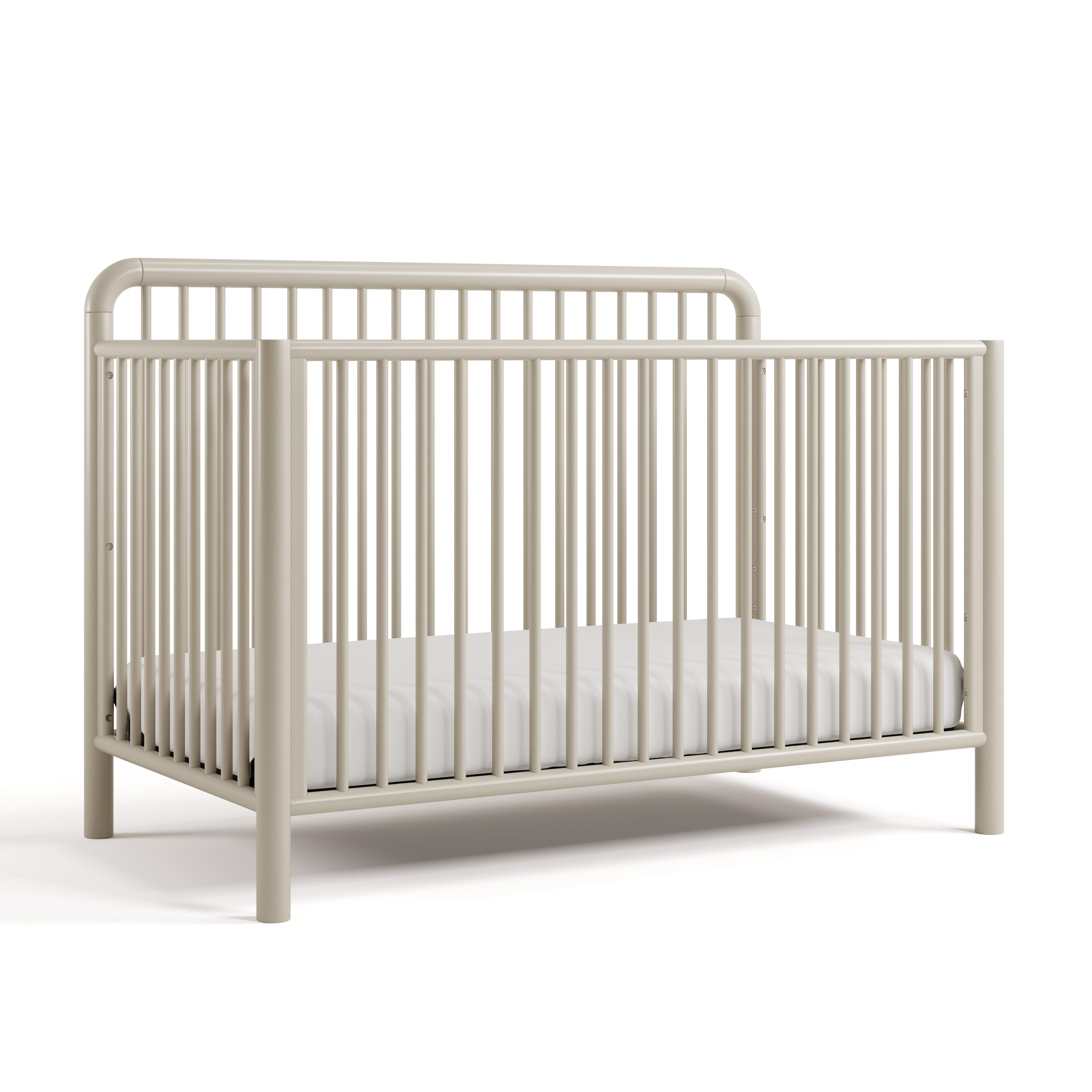 Storkcraft Porto 5-in-1 Convertible Crib with Guardrail, Frosted Oat, large
