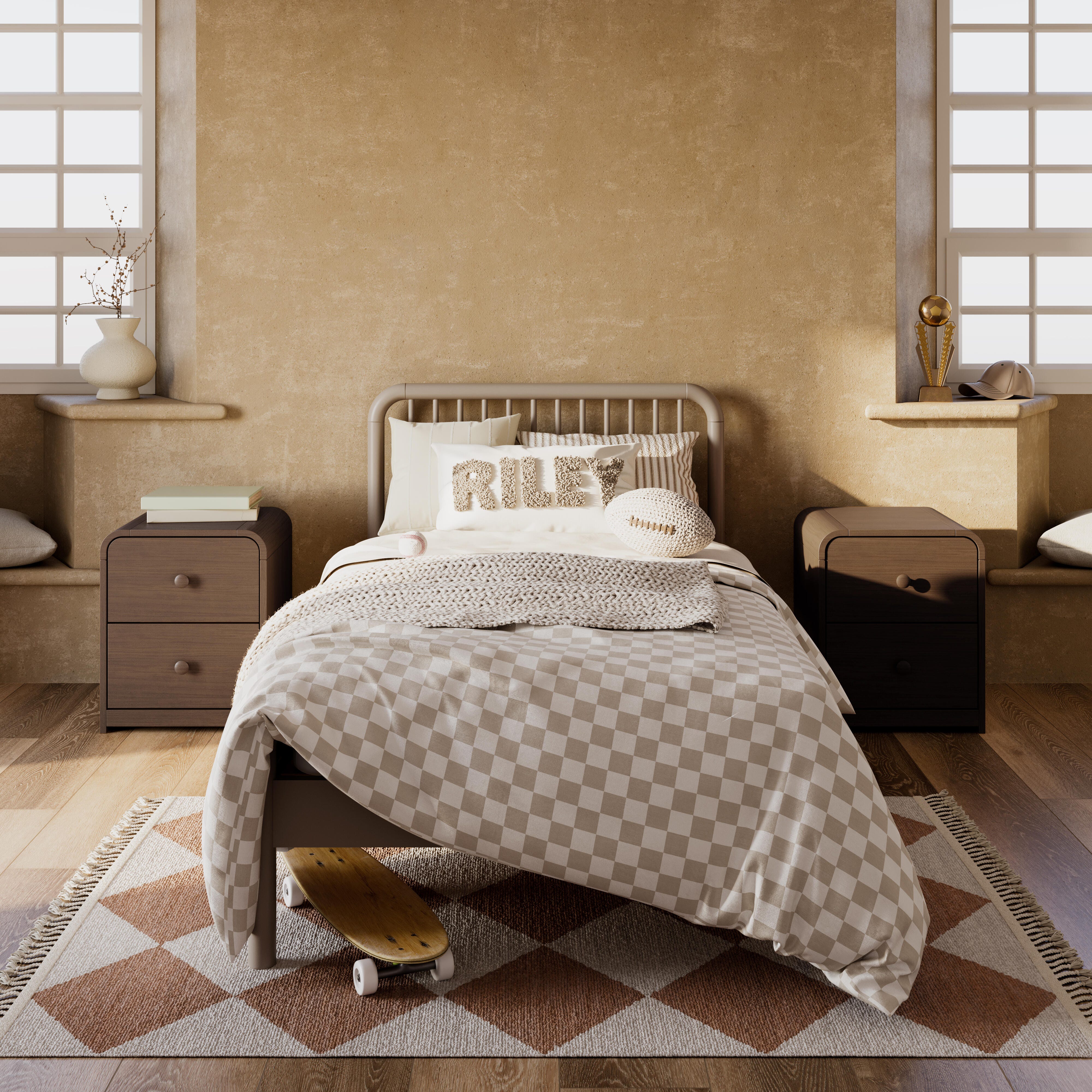 Storkcraft Porto Twin Panel Bed, Taupe, rollover