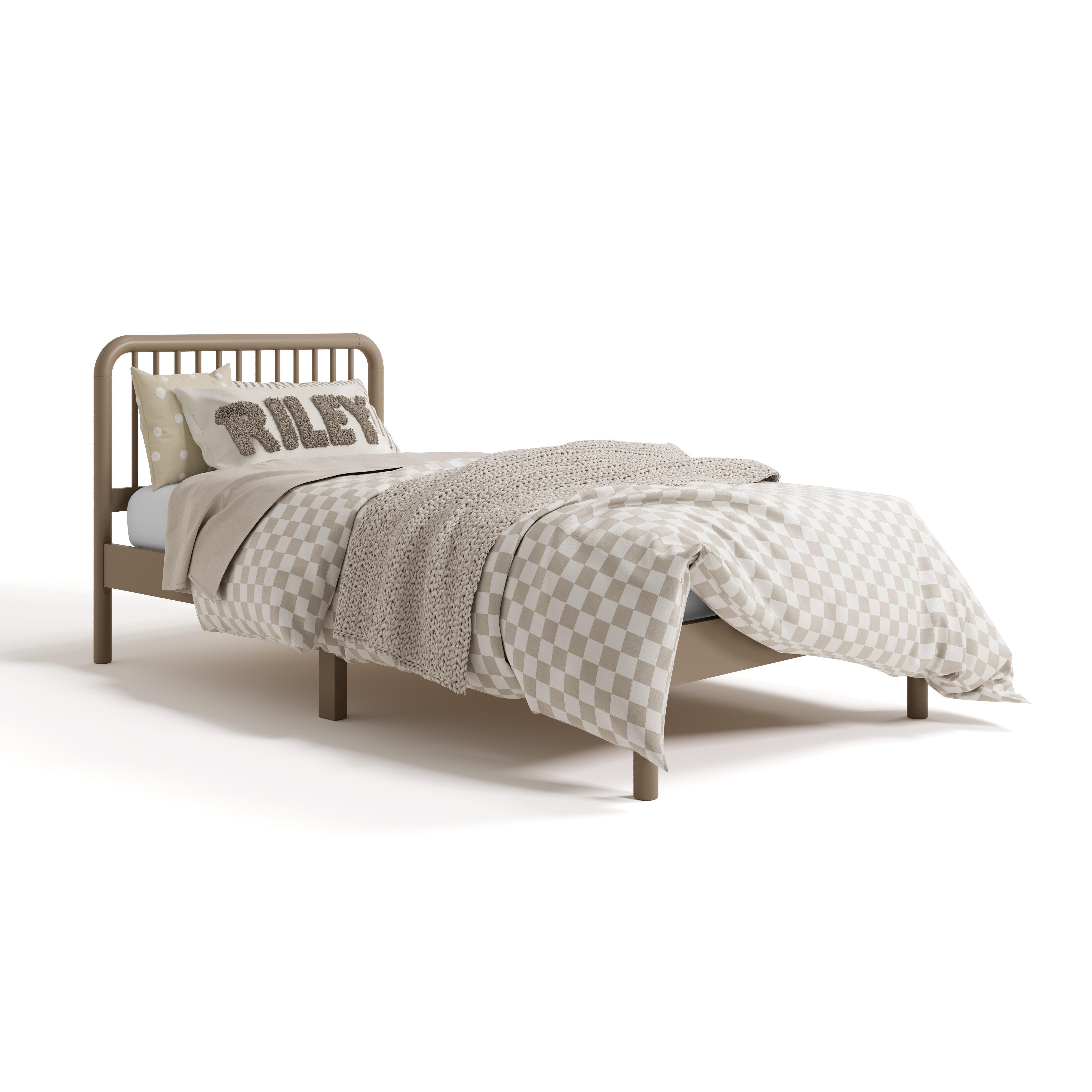 Storkcraft Porto Twin Panel Bed, Taupe, large