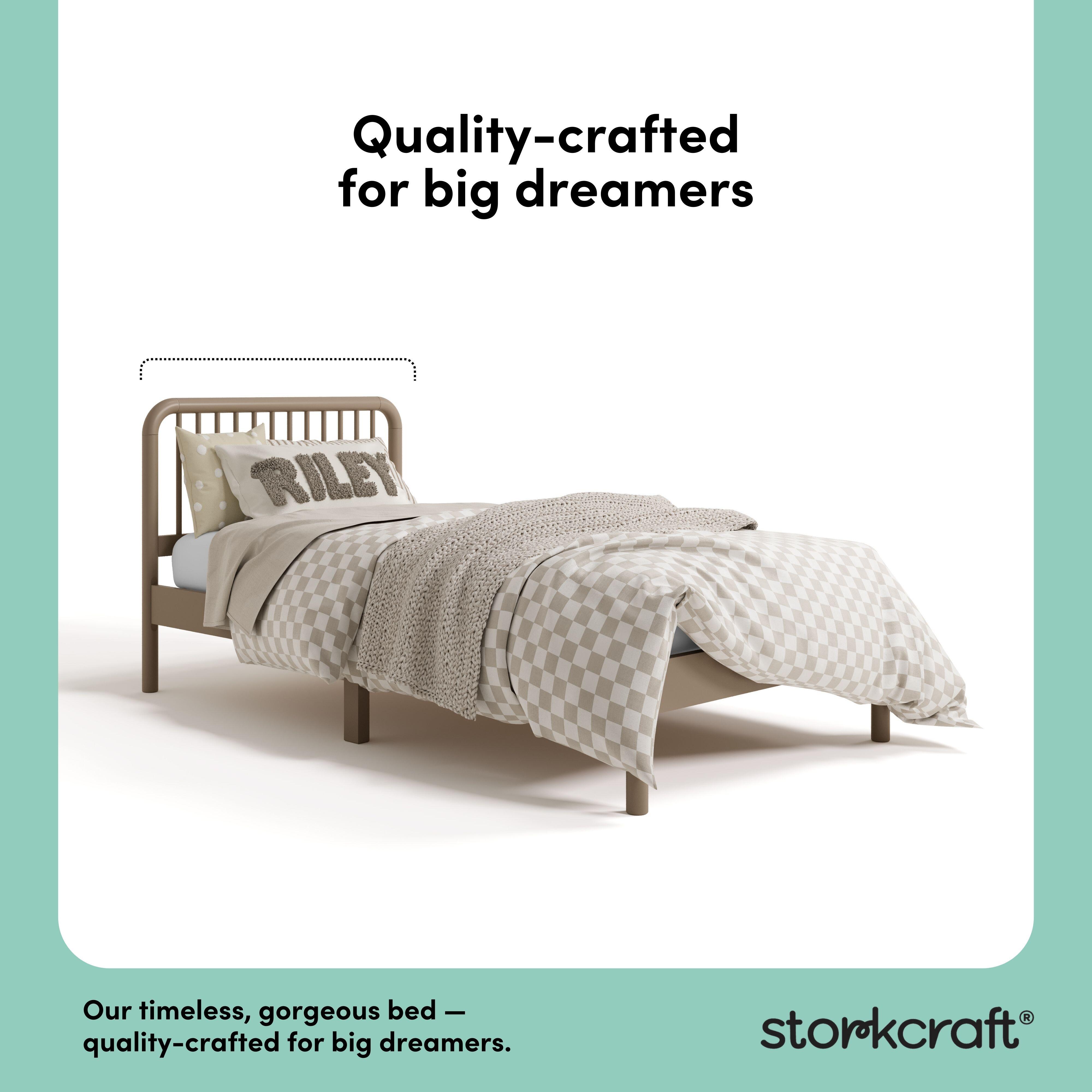 Storkcraft Porto Twin Panel Bed, Taupe, large
