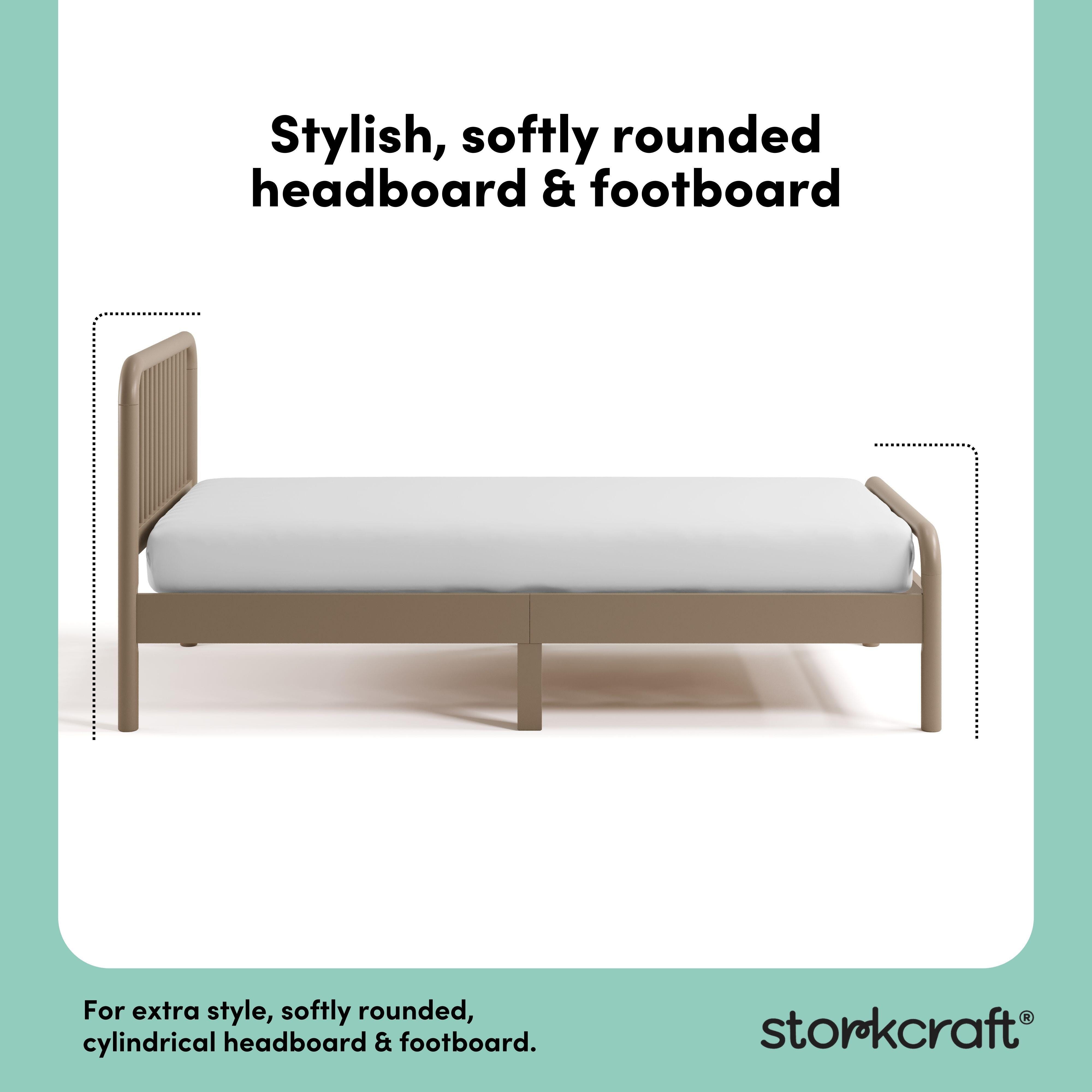 Storkcraft Porto Twin Panel Bed, Taupe, large