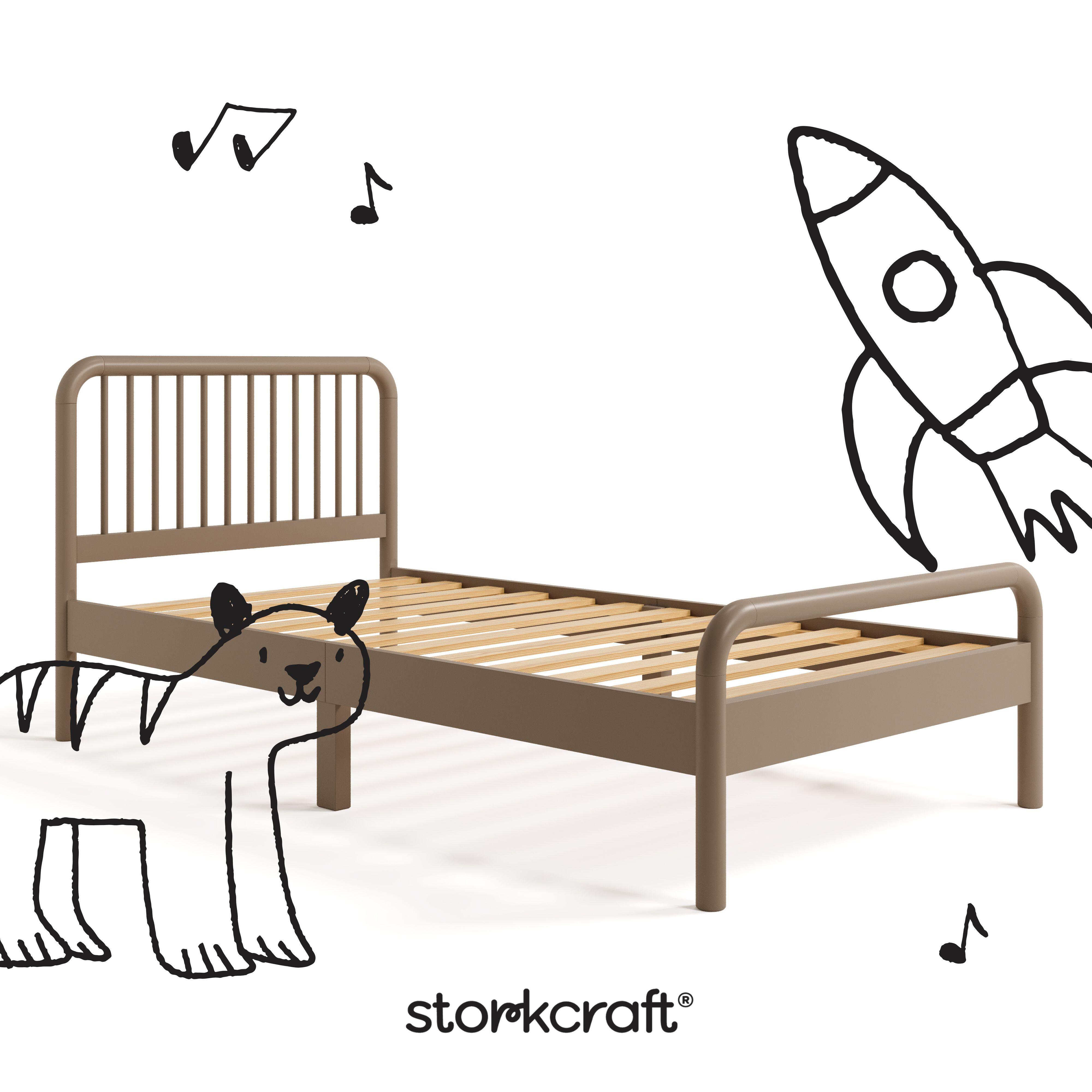 Storkcraft Porto Twin Panel Bed, Taupe, large