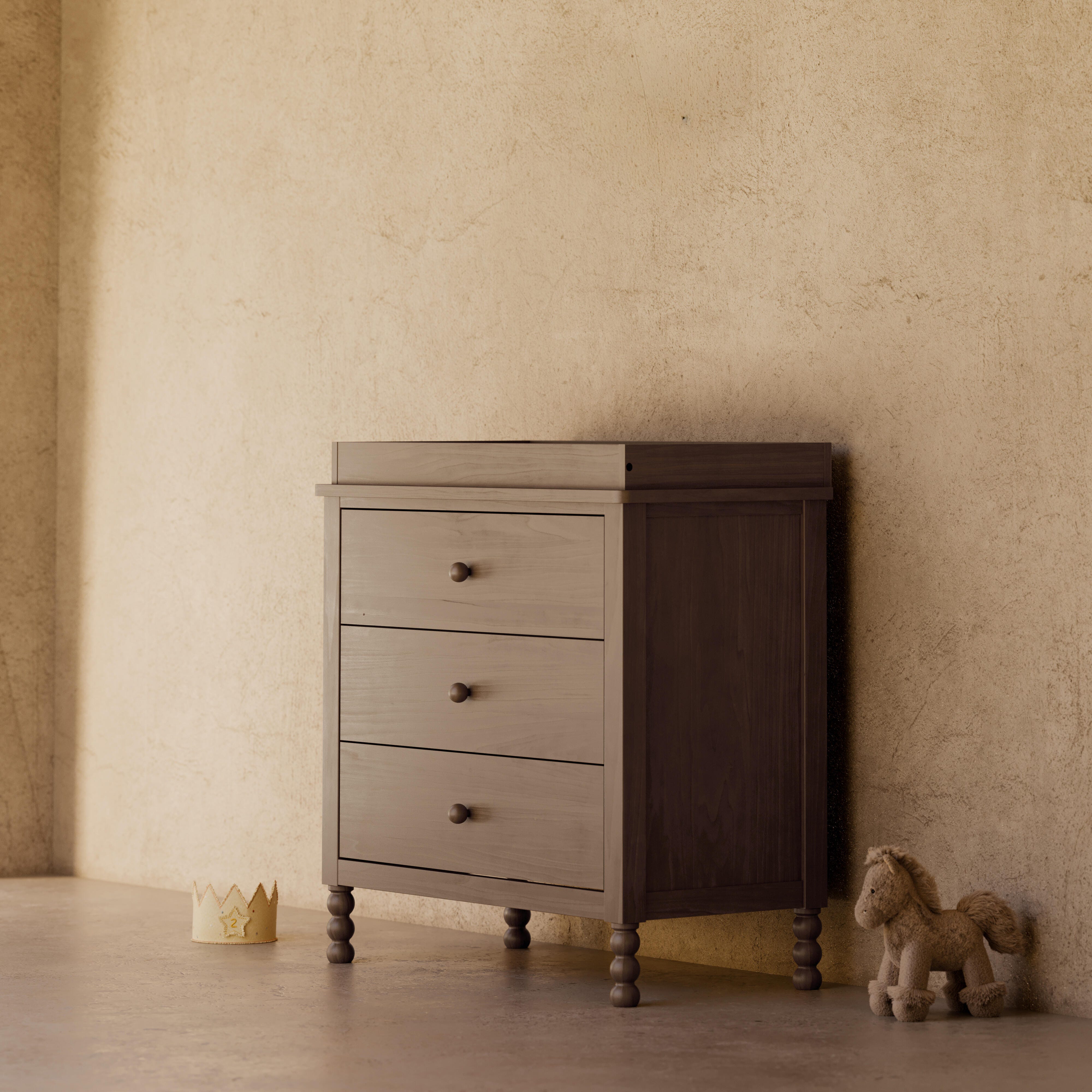 Storkcraft Rio 3 Drawer Chest with Removable Changing Topper, Hazelnut, large