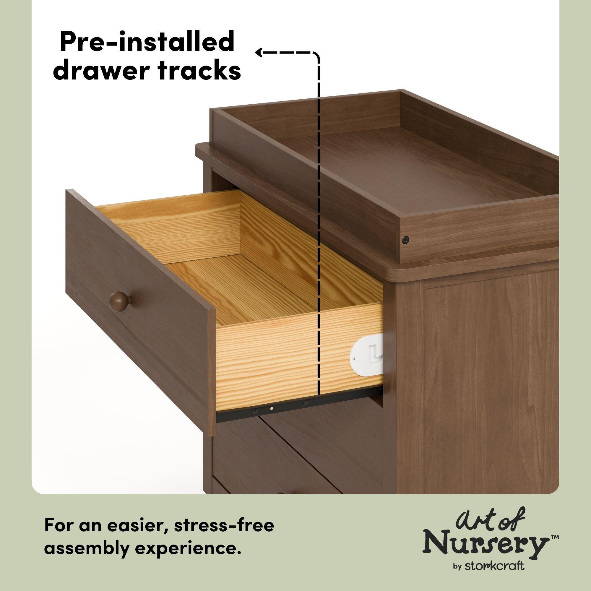 Storkcraft Rio 3 Drawer Chest with Removable Changing Topper, Hazelnut, large