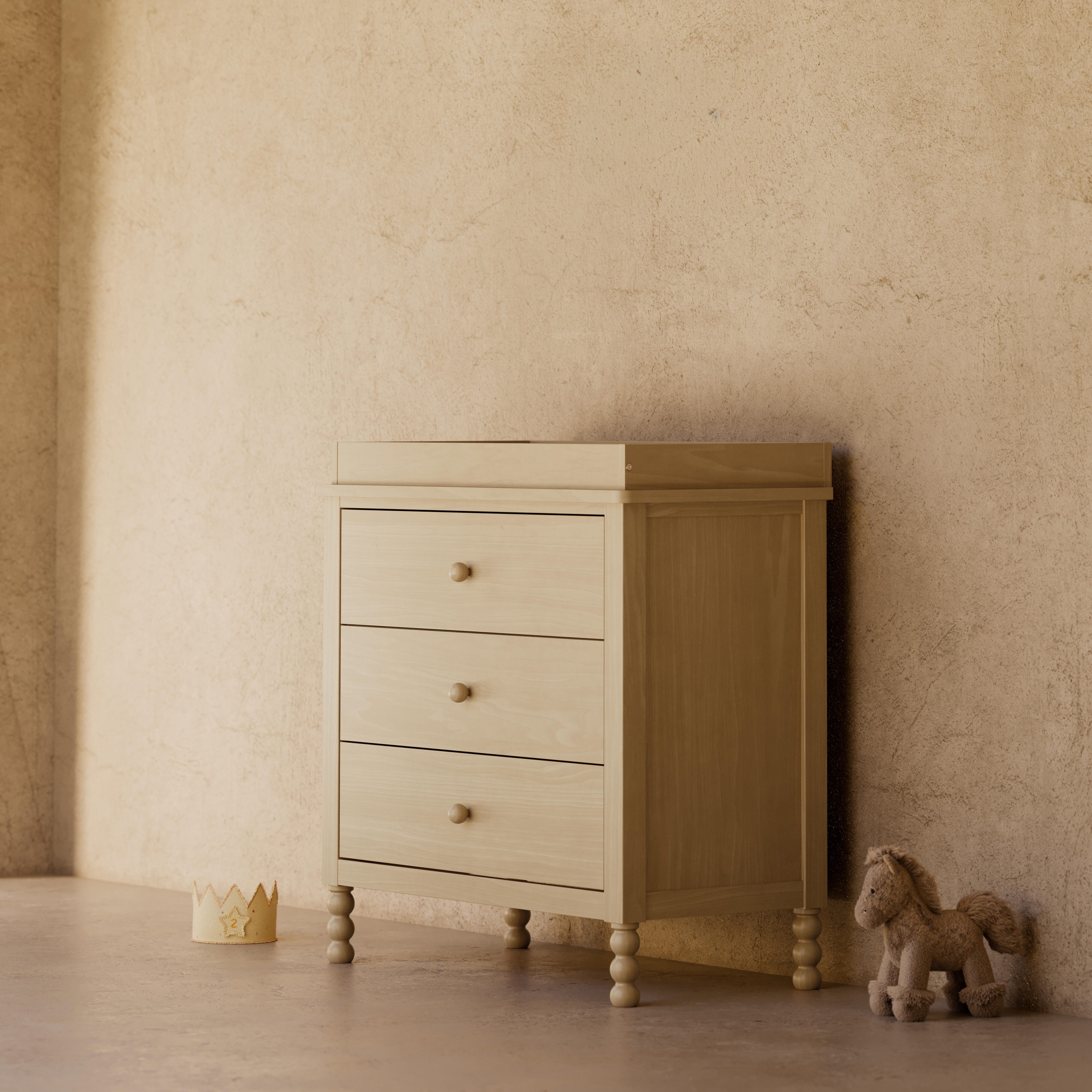 Storkcraft Rio 3 Drawer Chest with Removable Changing Topper, Driftwood, rollover