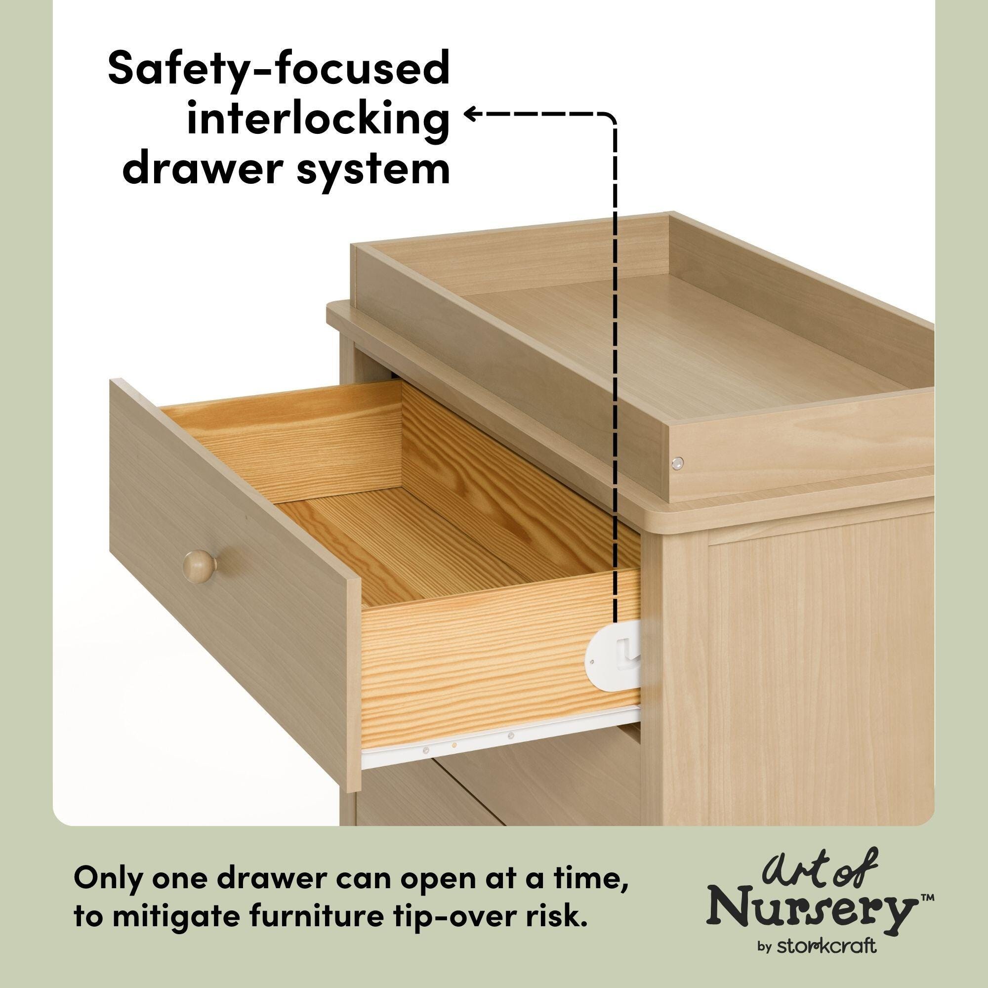 Storkcraft Rio 3 Drawer Chest with Removable Changing Topper, Driftwood, large
