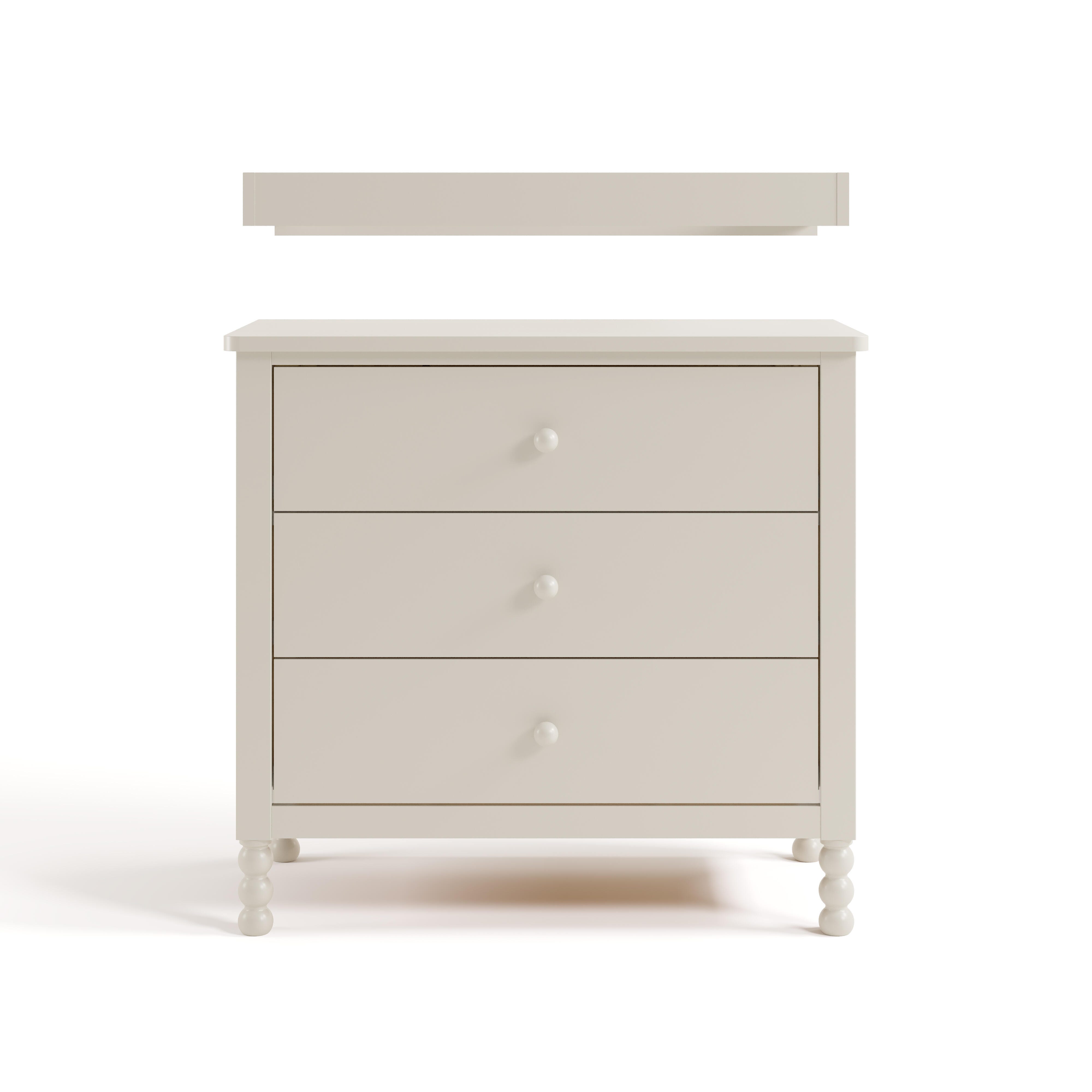 Storkcraft Rio 3 Drawer Chest with Removable Changing Topper, Frosted Oat, large
