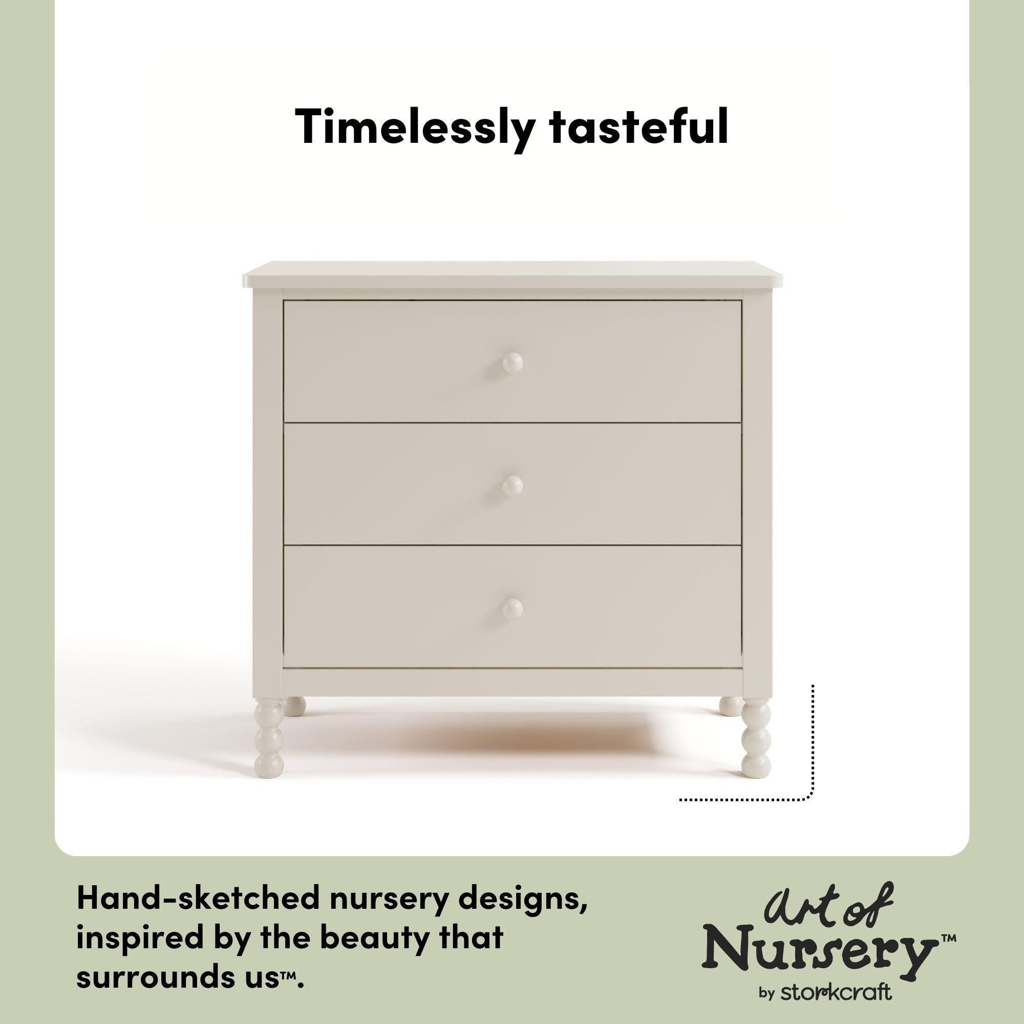 Storkcraft Rio 3 Drawer Chest with Removable Changing Topper, Frosted Oat, large
