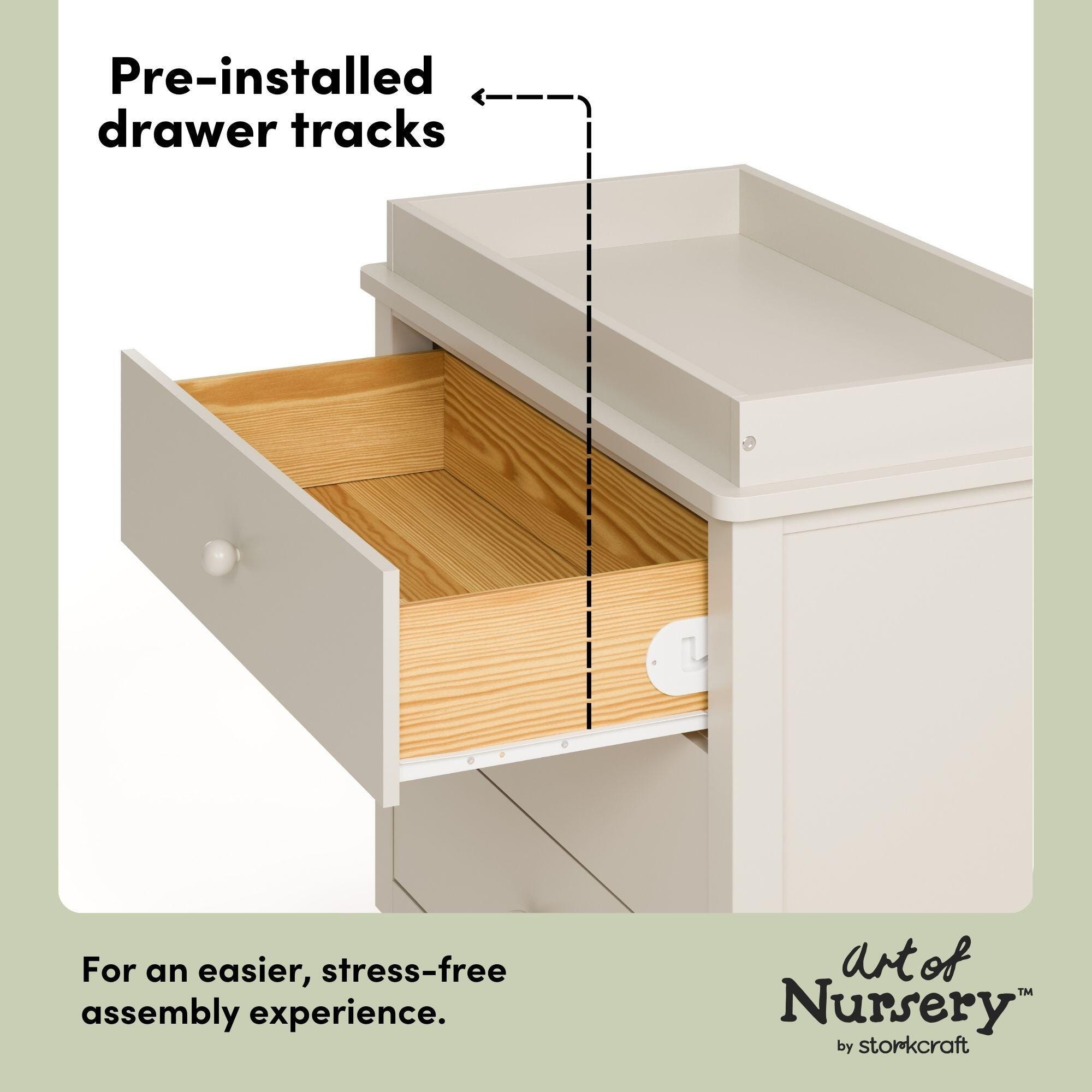 Storkcraft Rio 3 Drawer Chest with Removable Changing Topper, Frosted Oat, large